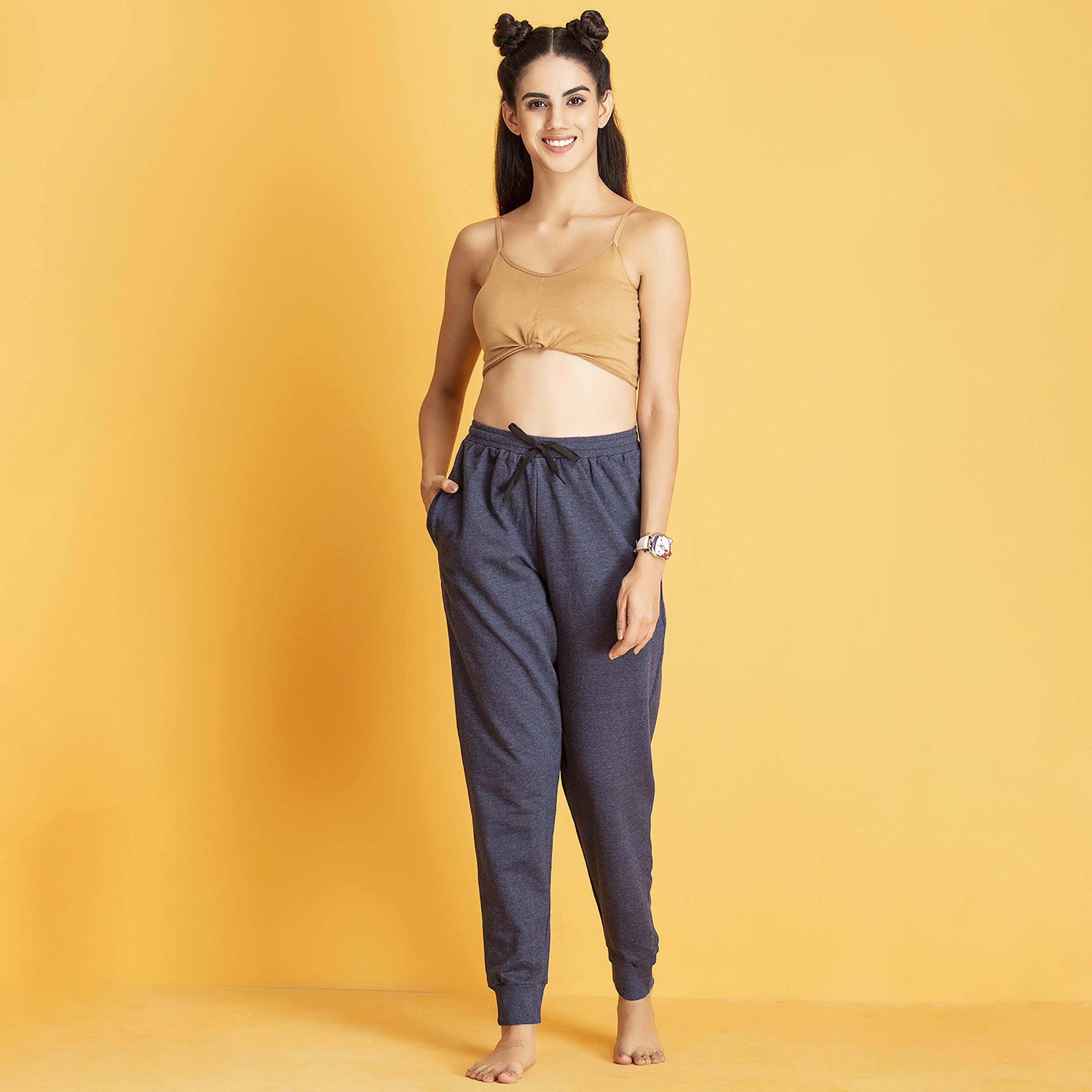 Clovia Solid Drawstring Joggers with Side Pockets-women-clothing-nightwear-pyjamas-bottoms-image-1