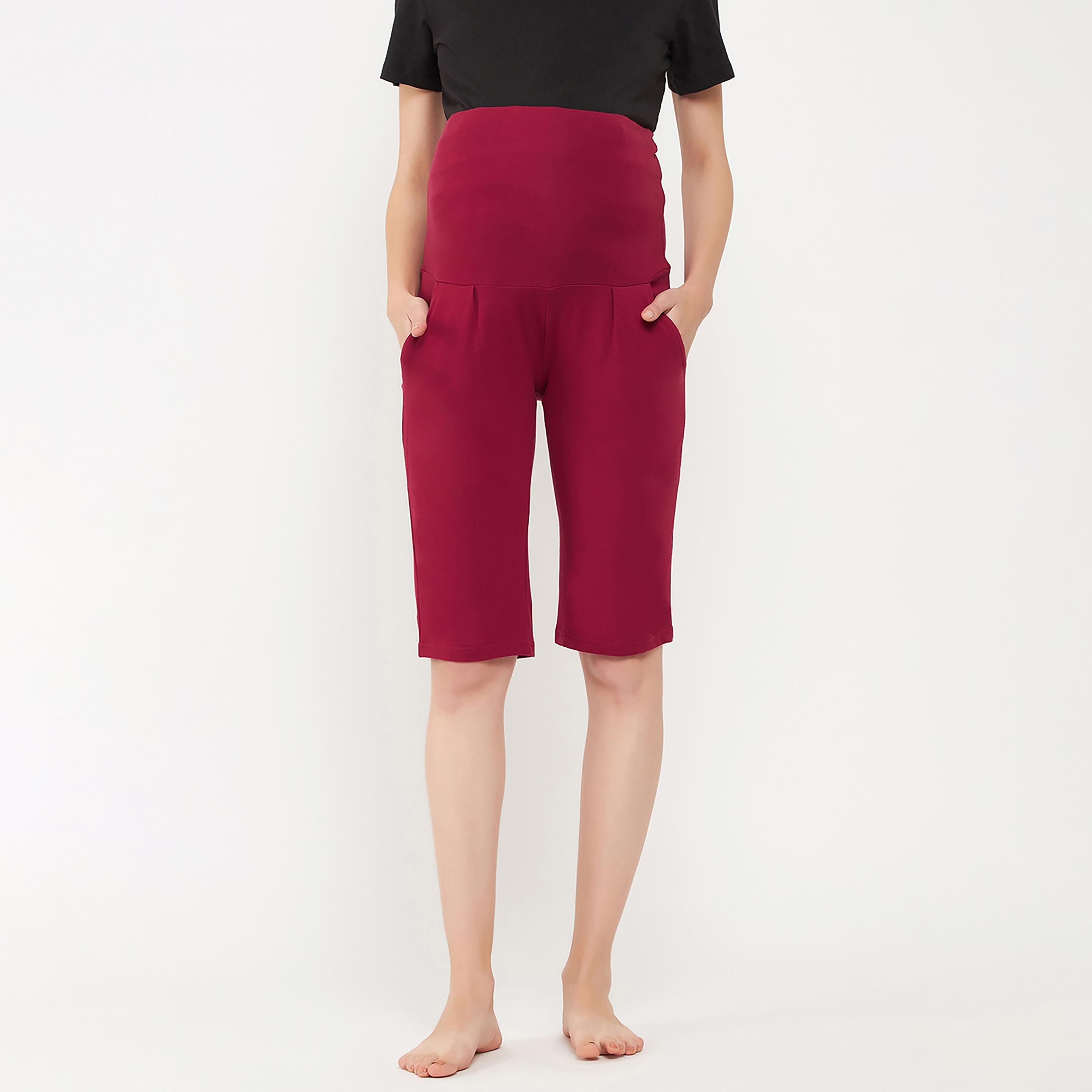 Clovia Chic Basic Maternity Women's Shorts - Cotton-women-clothing-maternity-nightwear-image-1