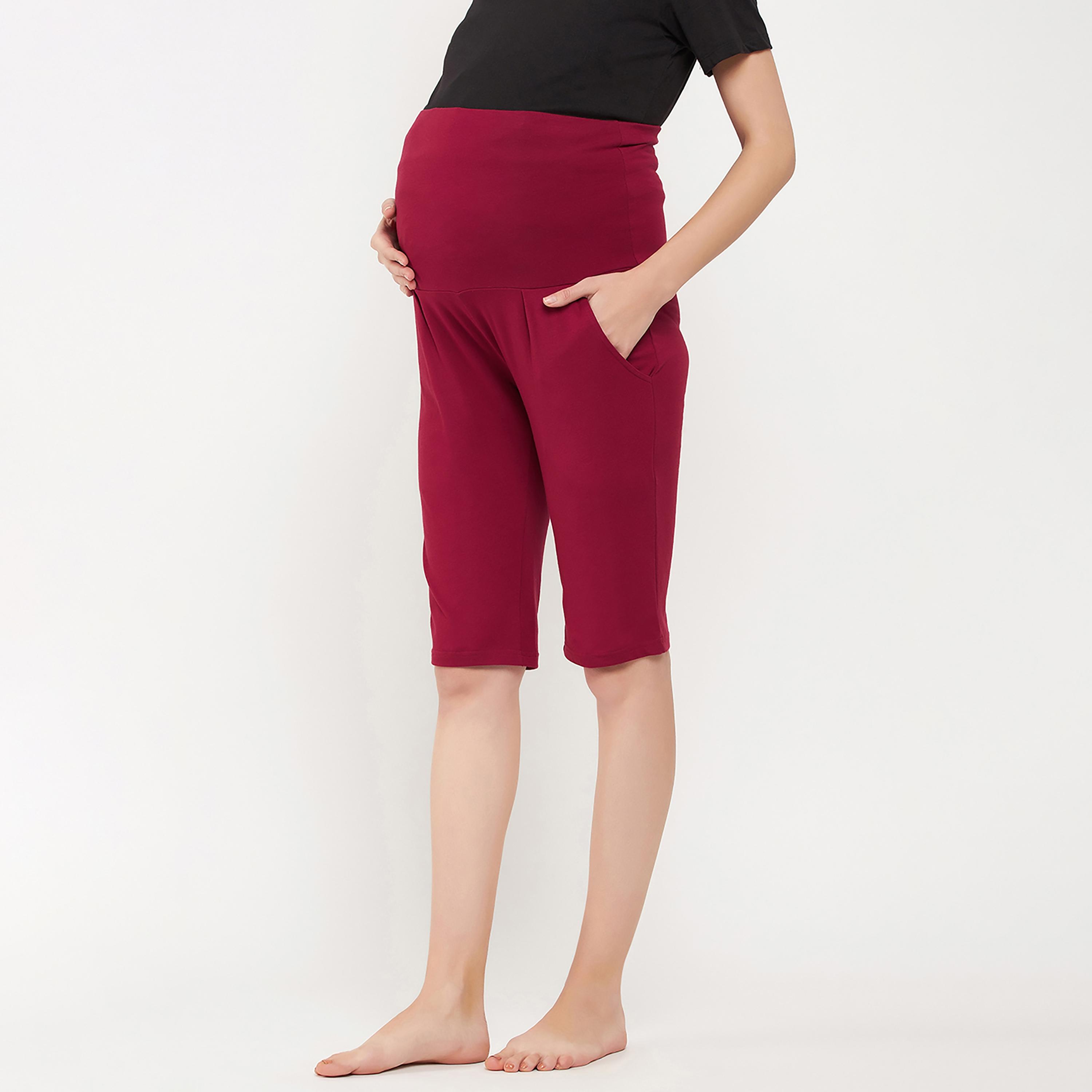 Clovia Chic Basic Maternity Women's Shorts - Cotton-women-clothing-maternity-nightwear-image-3