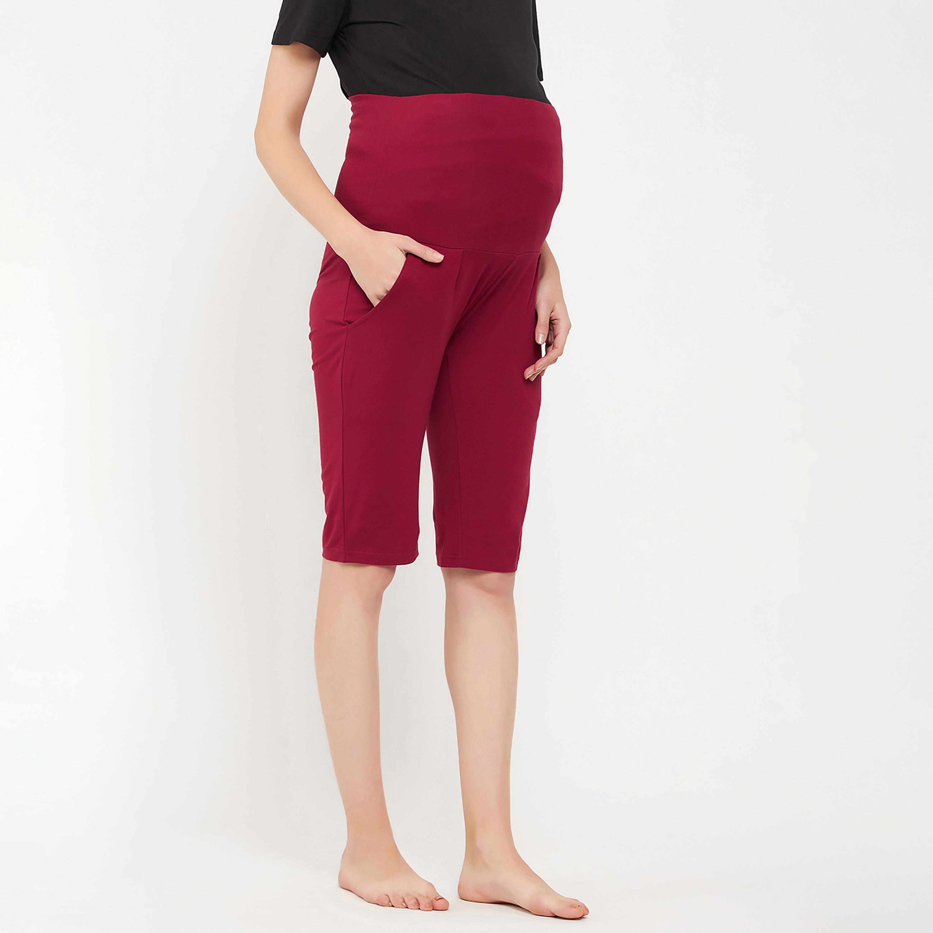 Clovia Chic Basic Maternity Women's Shorts - Cotton-women-clothing-maternity-nightwear-image-4