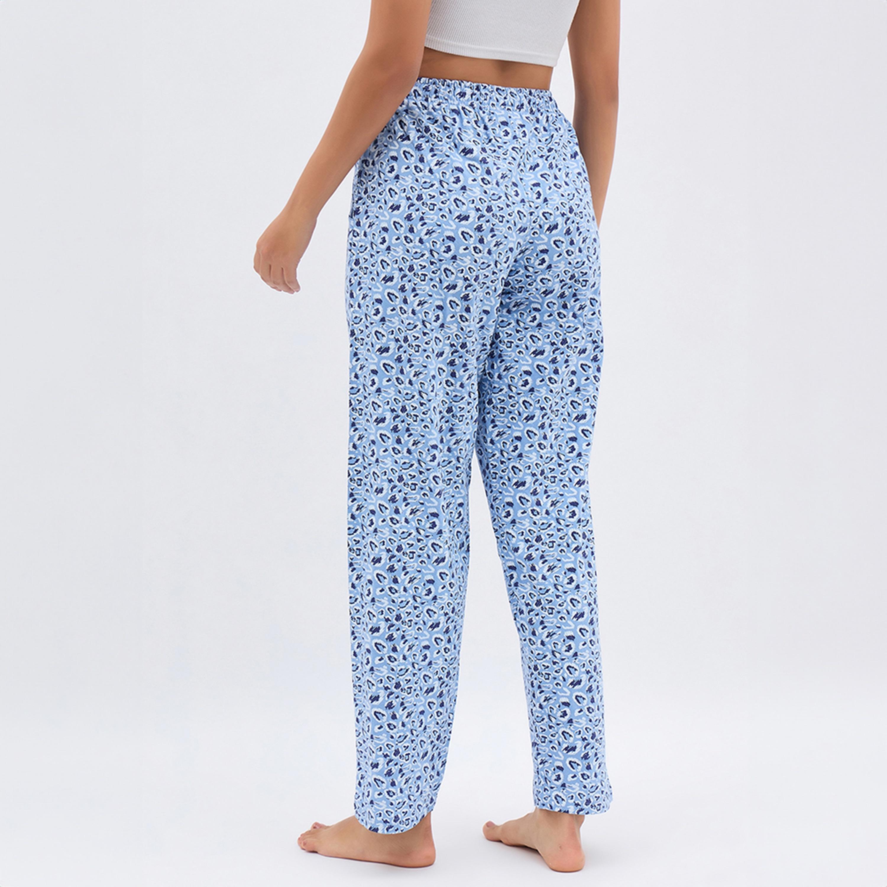 Clovia Animal Print Women's Pyjama in Light Blue - 100% Cotton-women-clothing-nightwear-pyjamas-bottoms-image-5