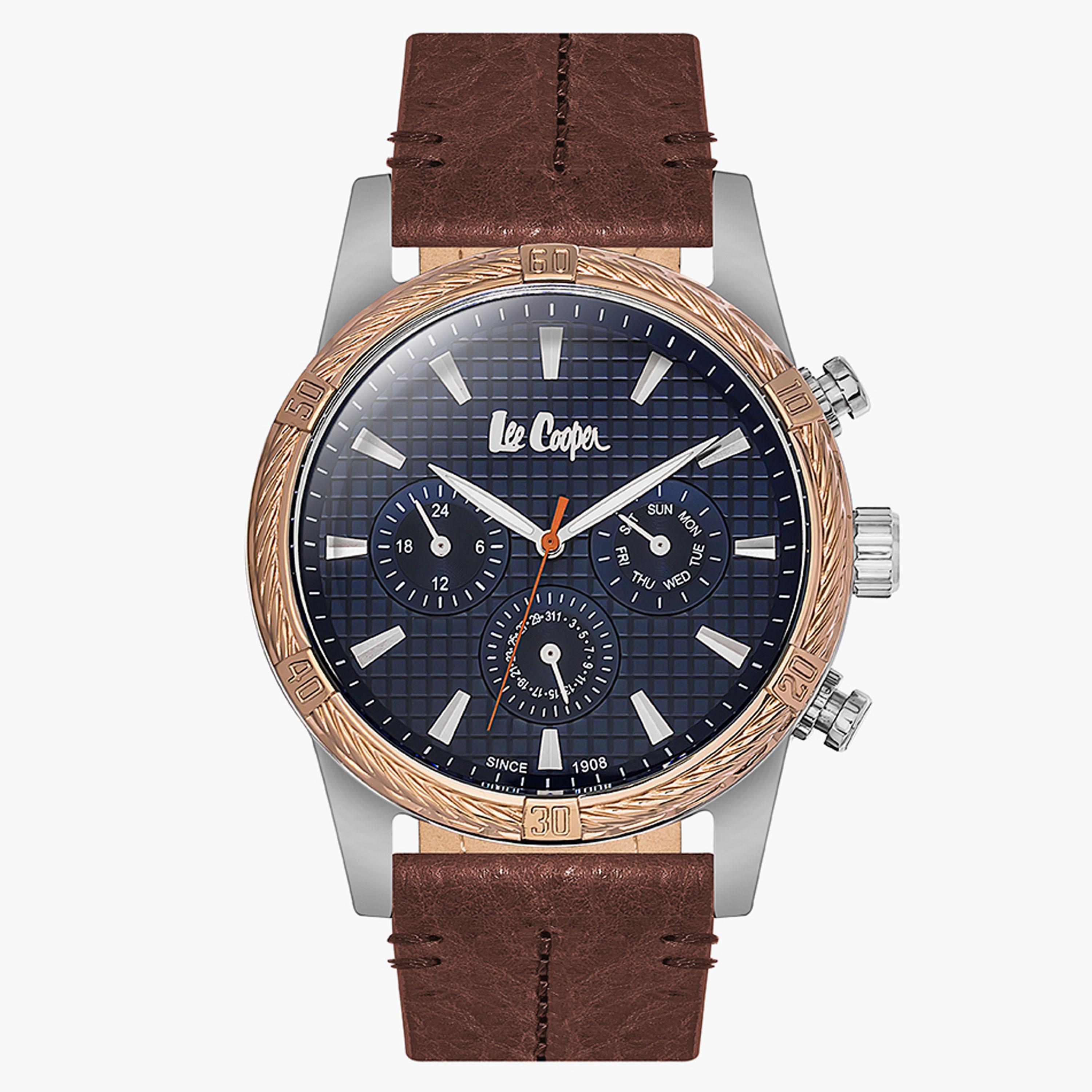 Lee Cooper Men's Brown Chronograph Leather Strap Watch LC06524.595-men-watchesandjewellery-watches-image-1