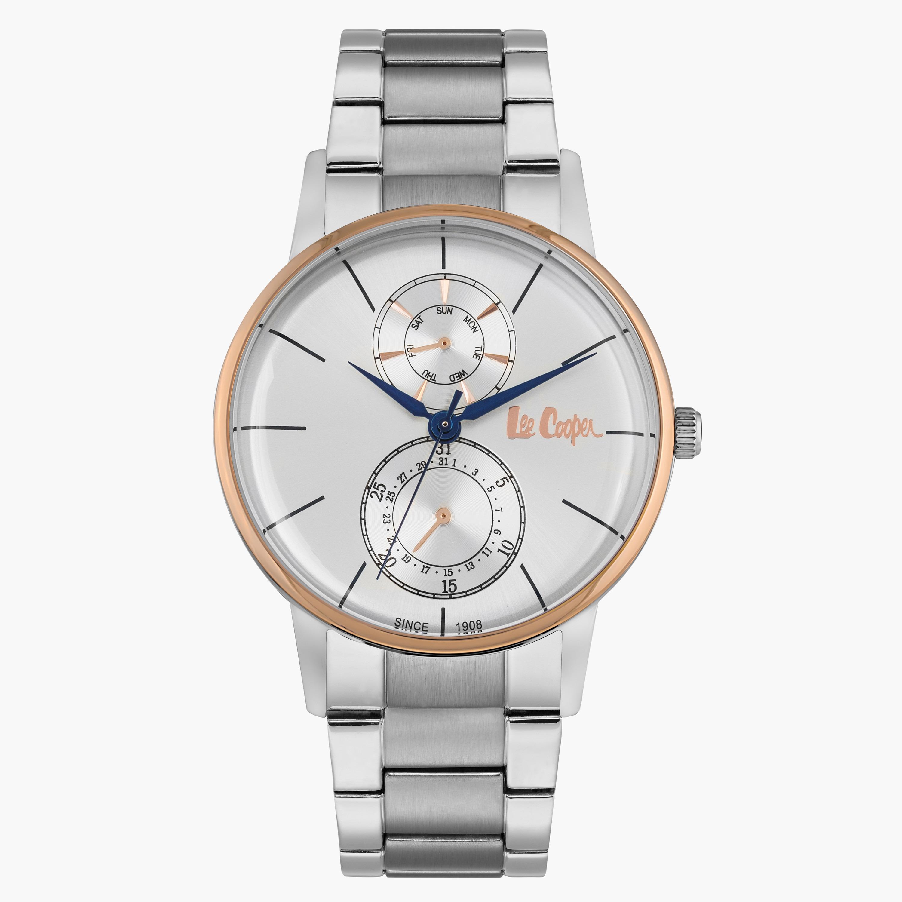 ساعة يد كرونوغراف بسوار معدني فضي للرجال من لي كوبر LC06613.530-men-watchesandjewellery-watches-image-1