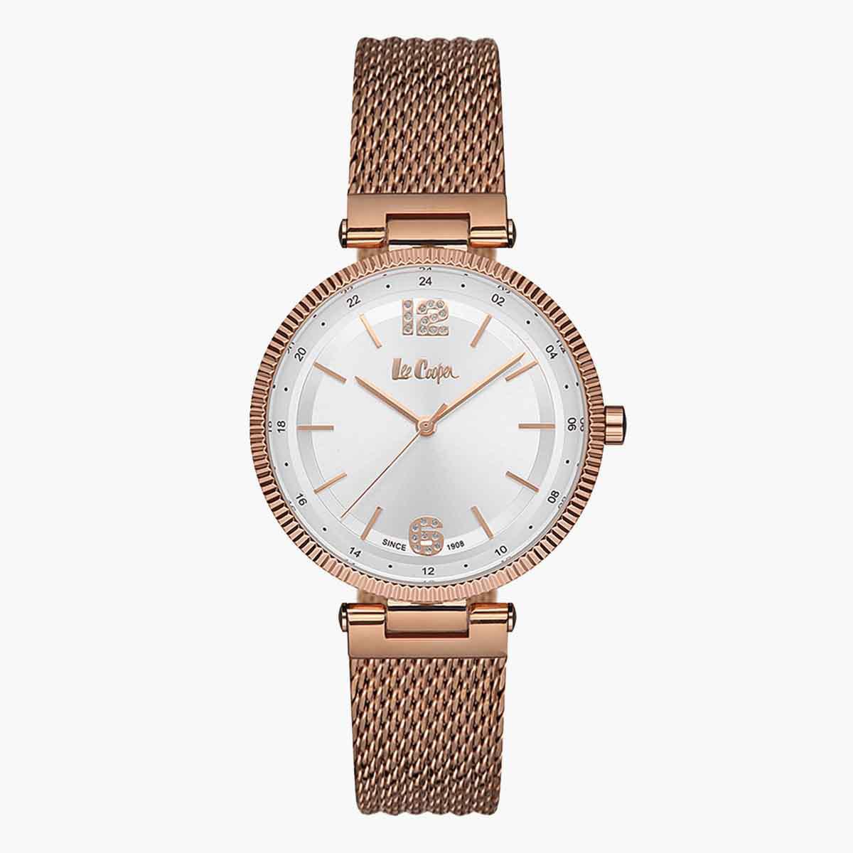 ساعة تناظرية للنساء من لي كوبر بقرص فضي - LC06733.430-women-watchesandjewellery-watches-image-1
