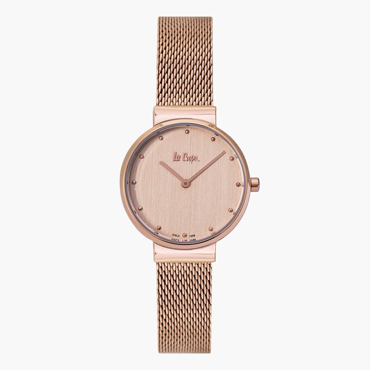 ساعة تناظرية للنساء من لي كوبر بقرص روز جولد - LC06870.410-women-watchesandjewellery-watches-image-1