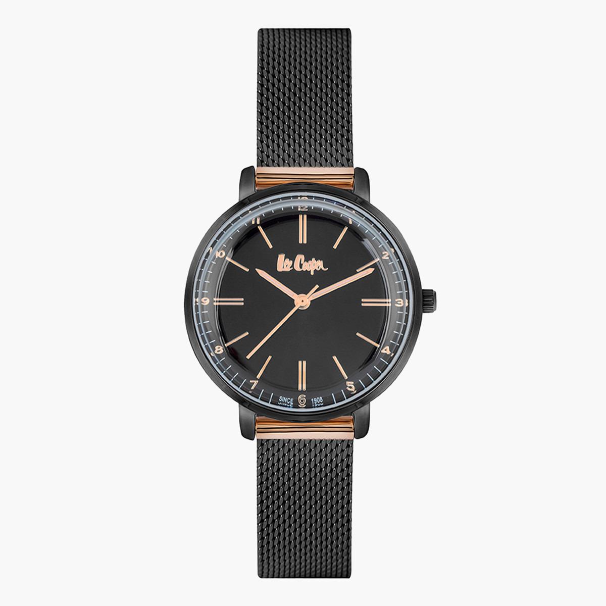 ساعة تناظرية بقرض أسود للنساء من لي كوبر LC06874.060-women-watchesandjewellery-watches-image-1