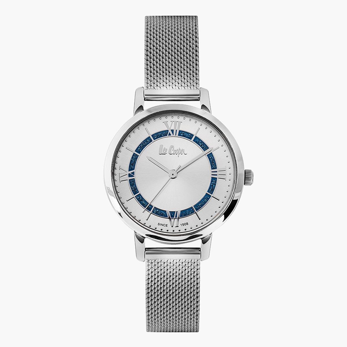 ساعة تناظرية للنساء من لي كوبر بقرص فضي - LC06876.330-women-watchesandjewellery-watches-image-1