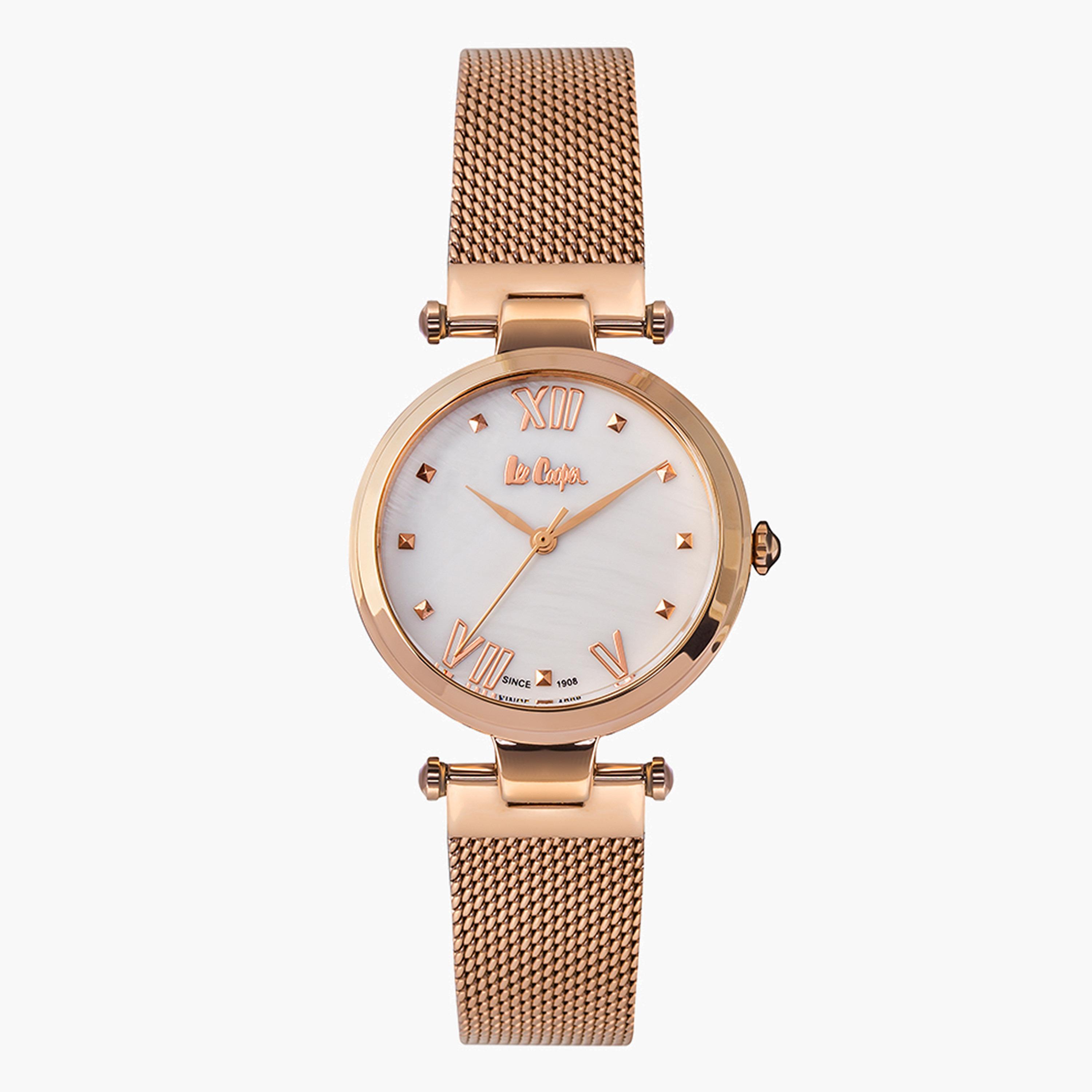 ساعة يد تناظرية بحزام شبكي للنساء من لي كوبر LC06880.420-women-watchesandjewellery-watches-image-1