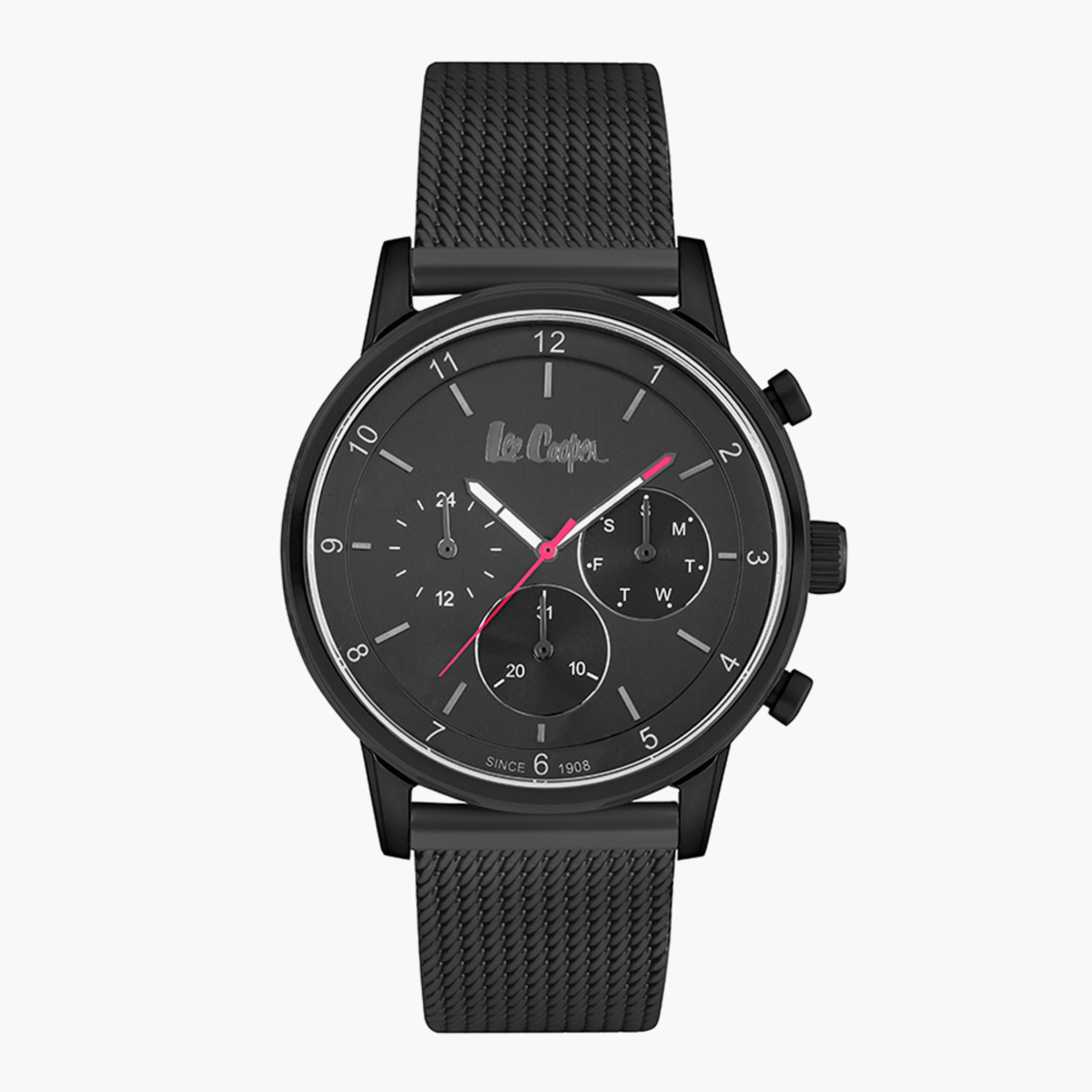 Lee Cooper Men's Black Leather Strap Chronograph Watch LC06884.060-men-watchesandjewellery-watches-image-1