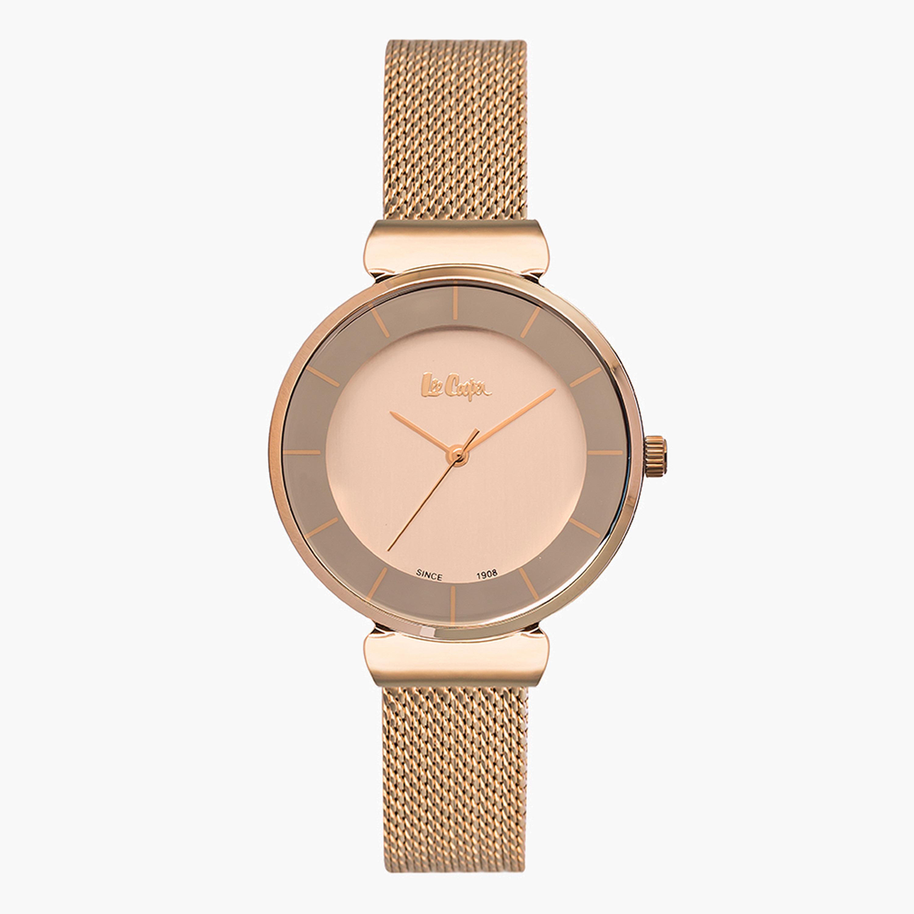 ساعة يد تناظرية بحزام معدني للنساء من لي كوبر LC06918.410-women-watchesandjewellery-watches-image-1