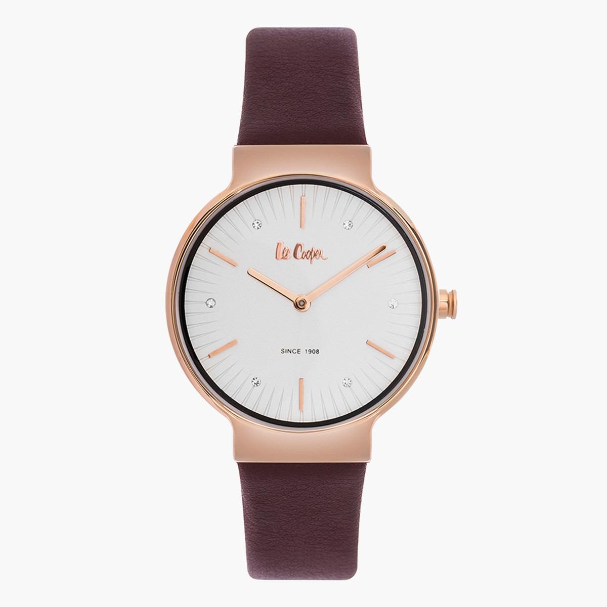 ساعة تناظرية للنساء من لي كوبر بقرص أبيض - LC06354.120-women-watchesandjewellery-watches-image-1