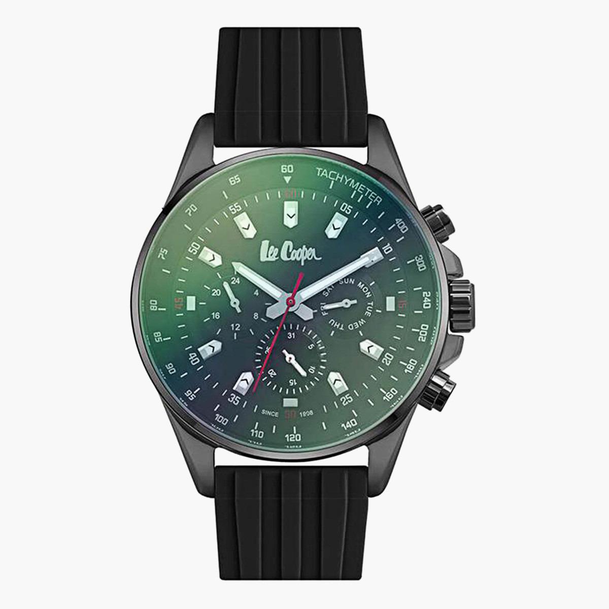 Lee Cooper Men's Black Chronograph Silicone Strap Watch LC06977061-men-watchesandjewellery-watches-image-1