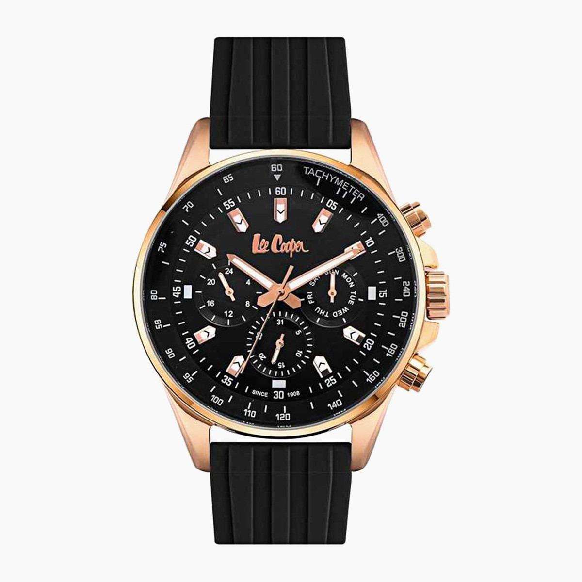  لي كوبر للنساء أسود كرونوغراف سيليكون حزام راقب LC06977451-women-watchesandjewellery-watches-image-1