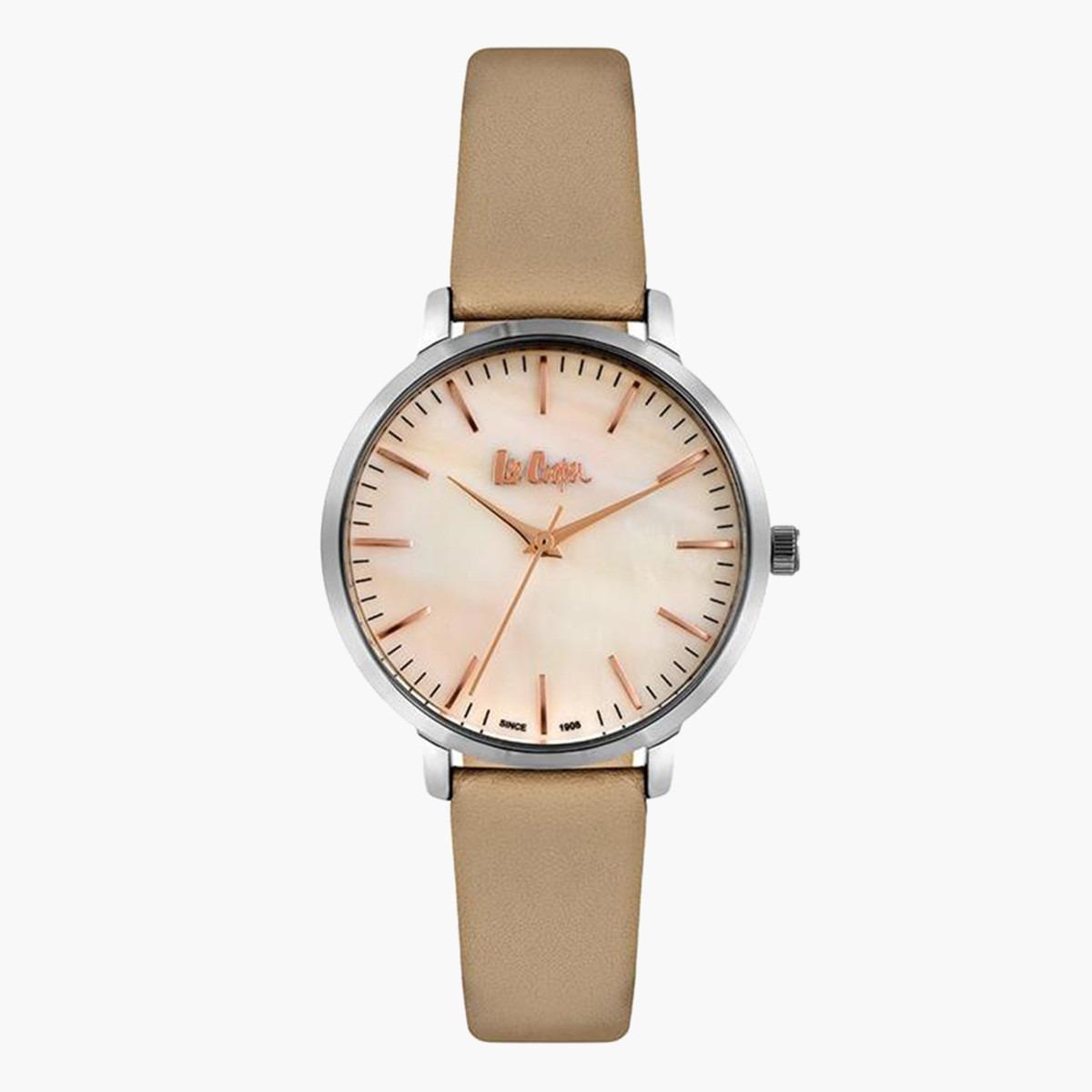Lee Cooper Women's Beige Analog Leather Strap Watch LC06980313-women-watchesandjewellery-watches-image-1