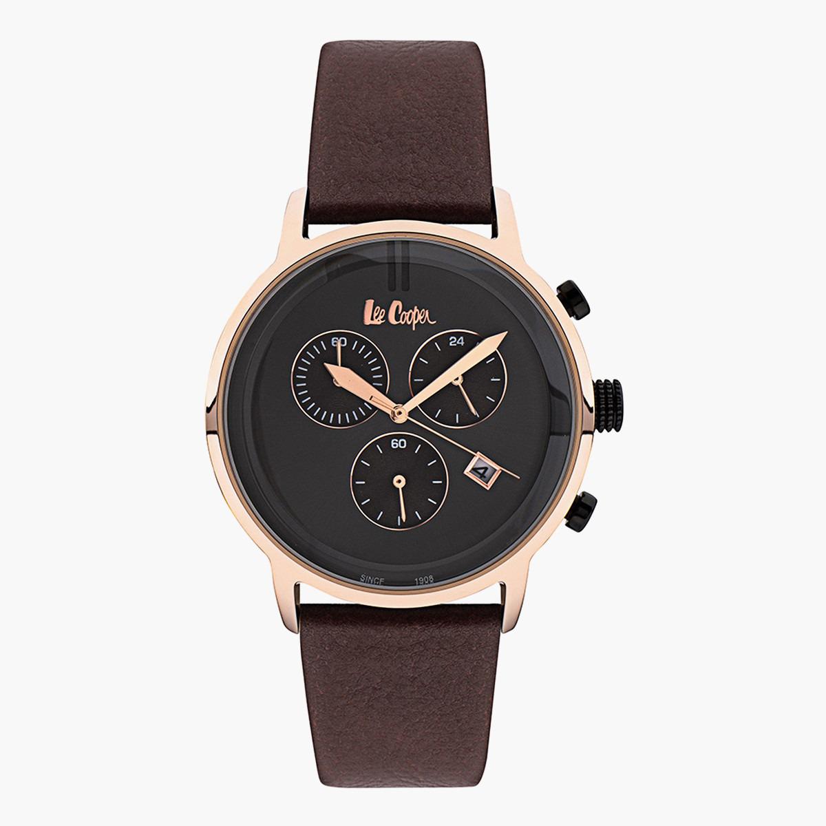  لي كوبر للنساء بني كرونوغراف جلد حزام راقب LC06986462-women-watchesandjewellery-watches-image-1