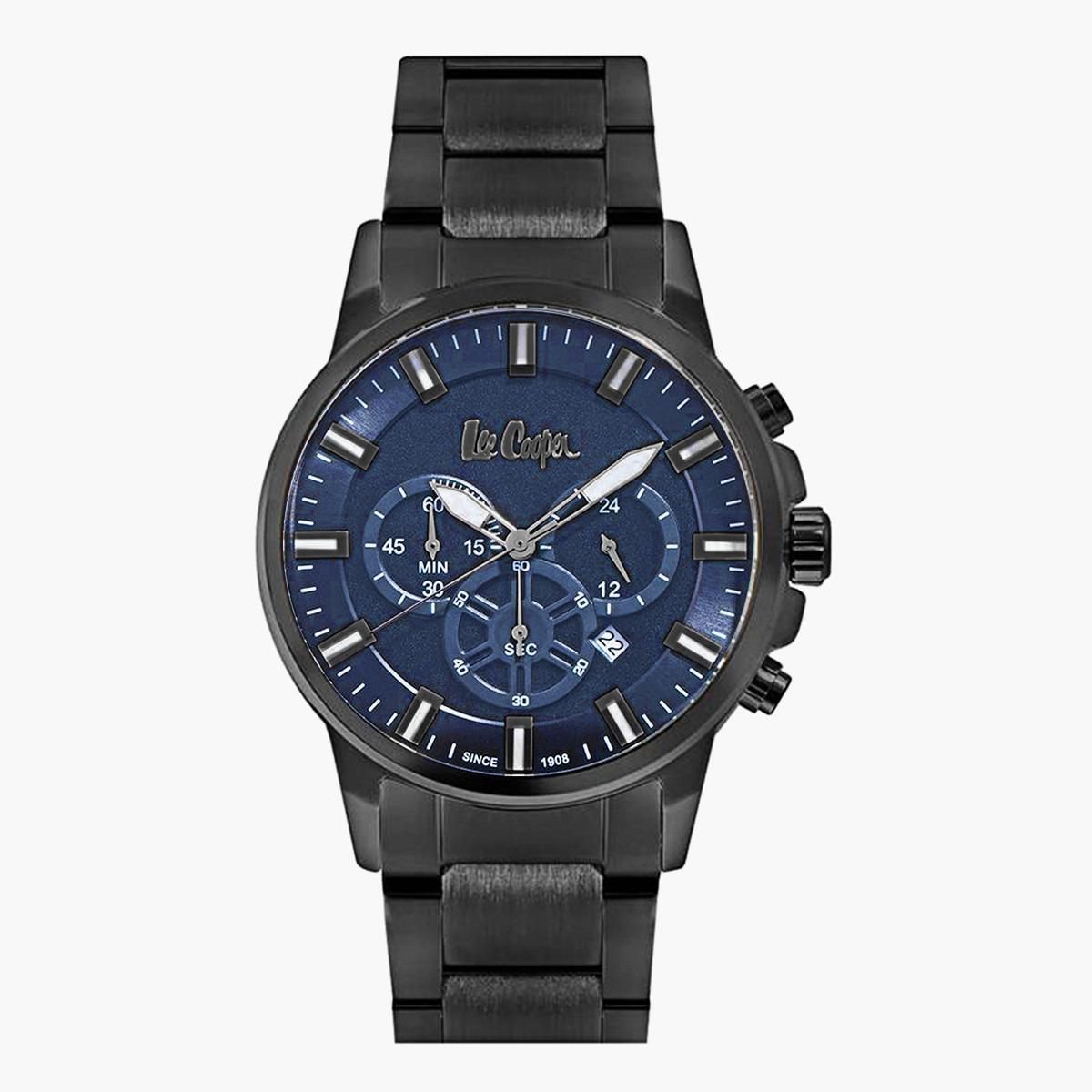 لي كوبر ساعة يد كرونوغراف سوداء بسوار معدني LC06999090 للرجال-men-watchesandjewellery-watches-image-1