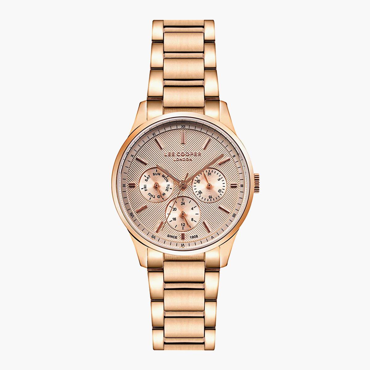  لي كوبر للنساء ذهبي وردي كرونوغراف معدن حزام راقب LC07024410-women-watchesandjewellery-watches-image-1