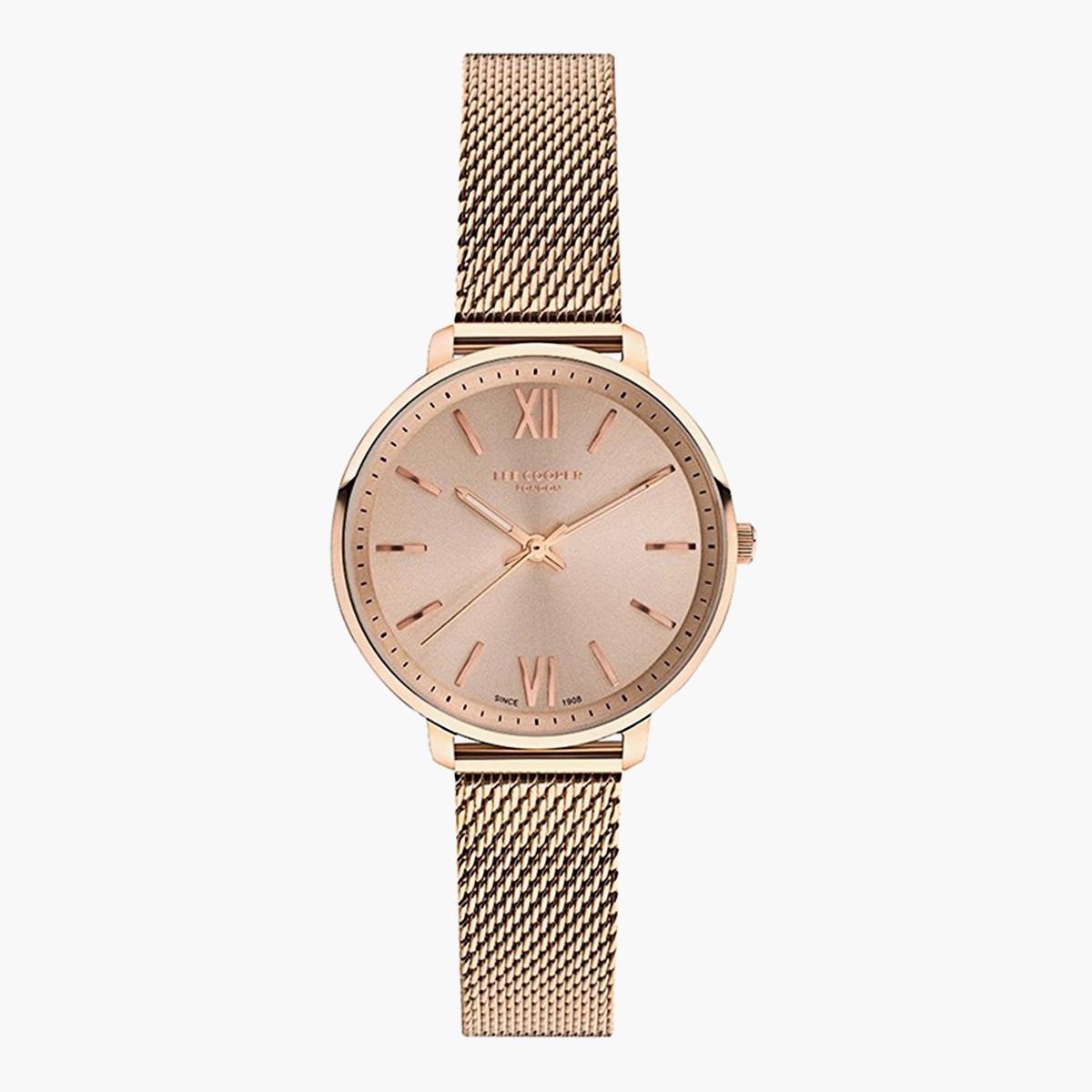  لي كوبر ملك الرجال ذهبي وردي تناظرية شبكة حزام راقب LC07032410-men-watchesandjewellery-watches-image-1