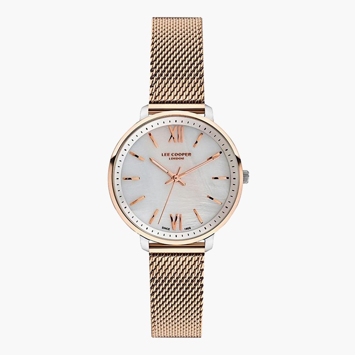  لي كوبر ملك الرجال ذهبي وردي تناظرية شبكة حزام راقب LC07032520-men-watchesandjewellery-watches-image-1