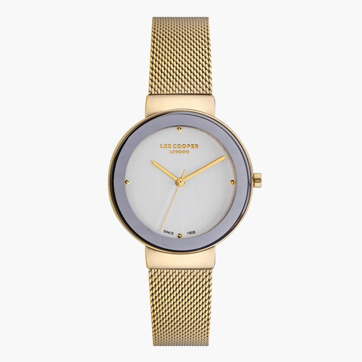  ساعة يد أنالوج للنساء باللون الذهبي وسوار الستانلس ستيل من لي كوبر LC07056.130-women-watchesandjewellery-watches-image-1