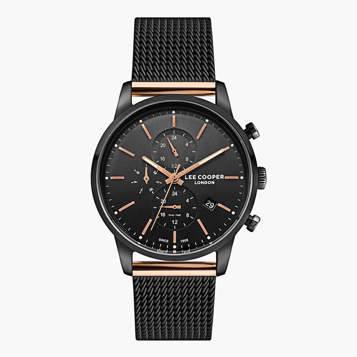  لي كوبر ملك الرجال أسود كرونوغراف شبكة حزام راقب LC07084650-men-watchesandjewellery-watches-image-1