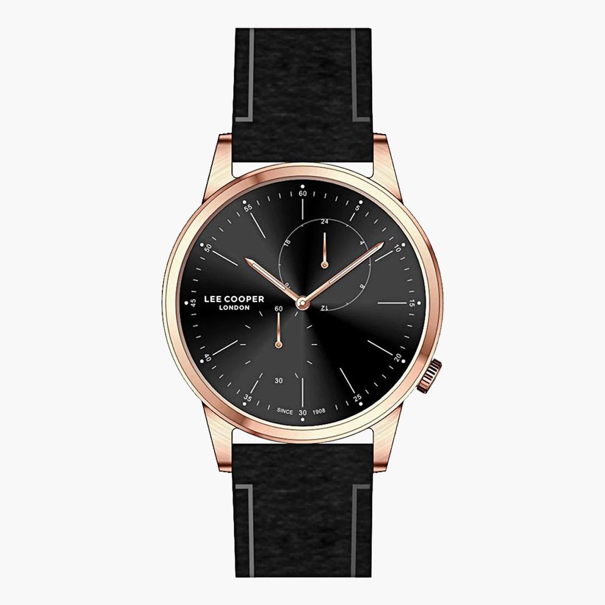 Lee Cooper Men's Black Analog Leather Strap Watch LC07086431-men-watchesandjewellery-watches-image-1