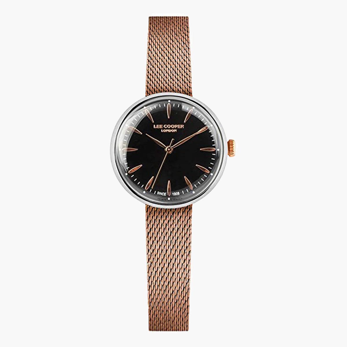 لي كوبر ملك الرجال ذهبي وردي تناظرية شبكة حزام راقب LC07087550-women-watchesandjewellery-watches-image-1