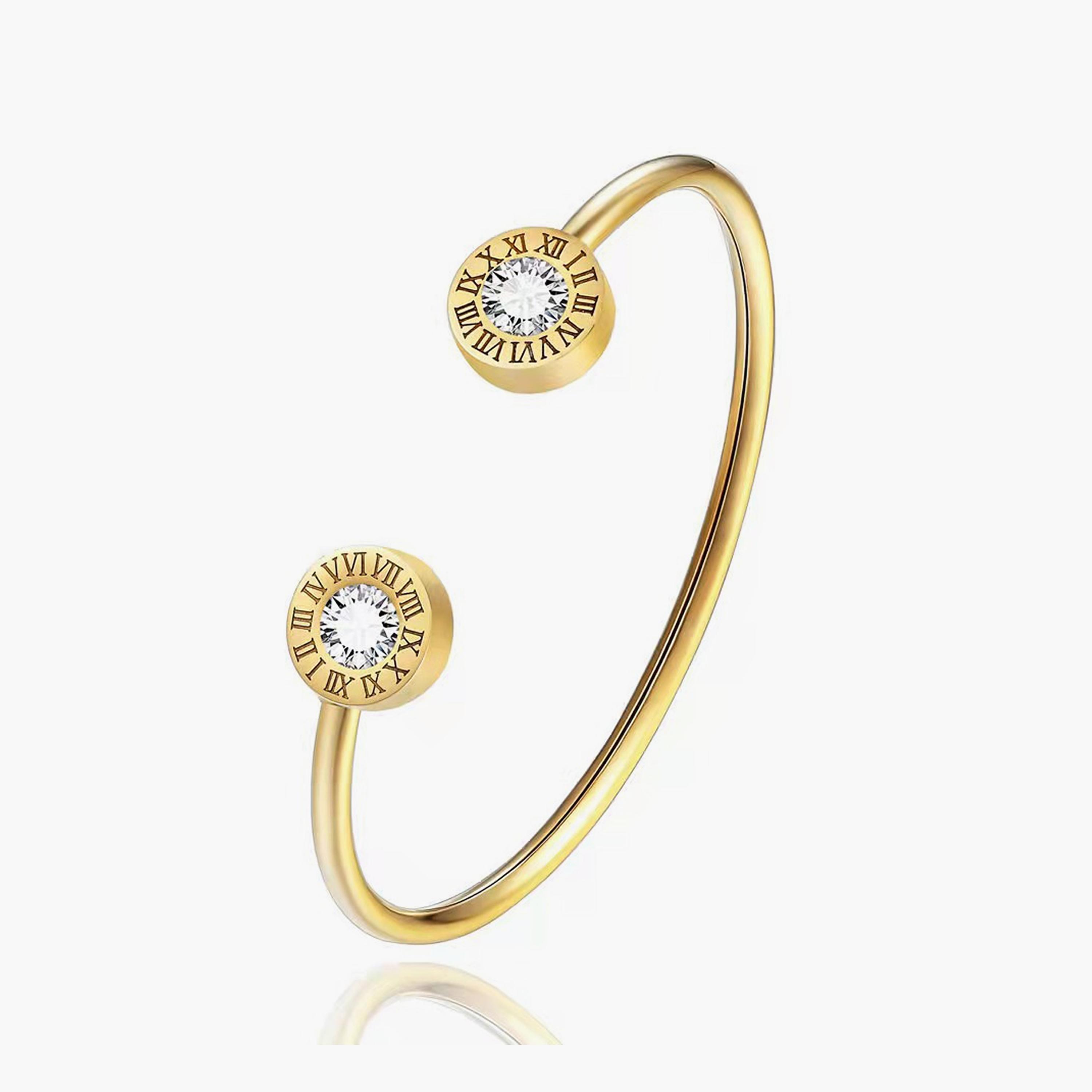 Lee Cooper Women's Gold Cuff Bracelet Stainless Steel | 75 MM | LC.B.01027.110-women-watchesandjewellery-jewellery-banglesandbracelets-image-1