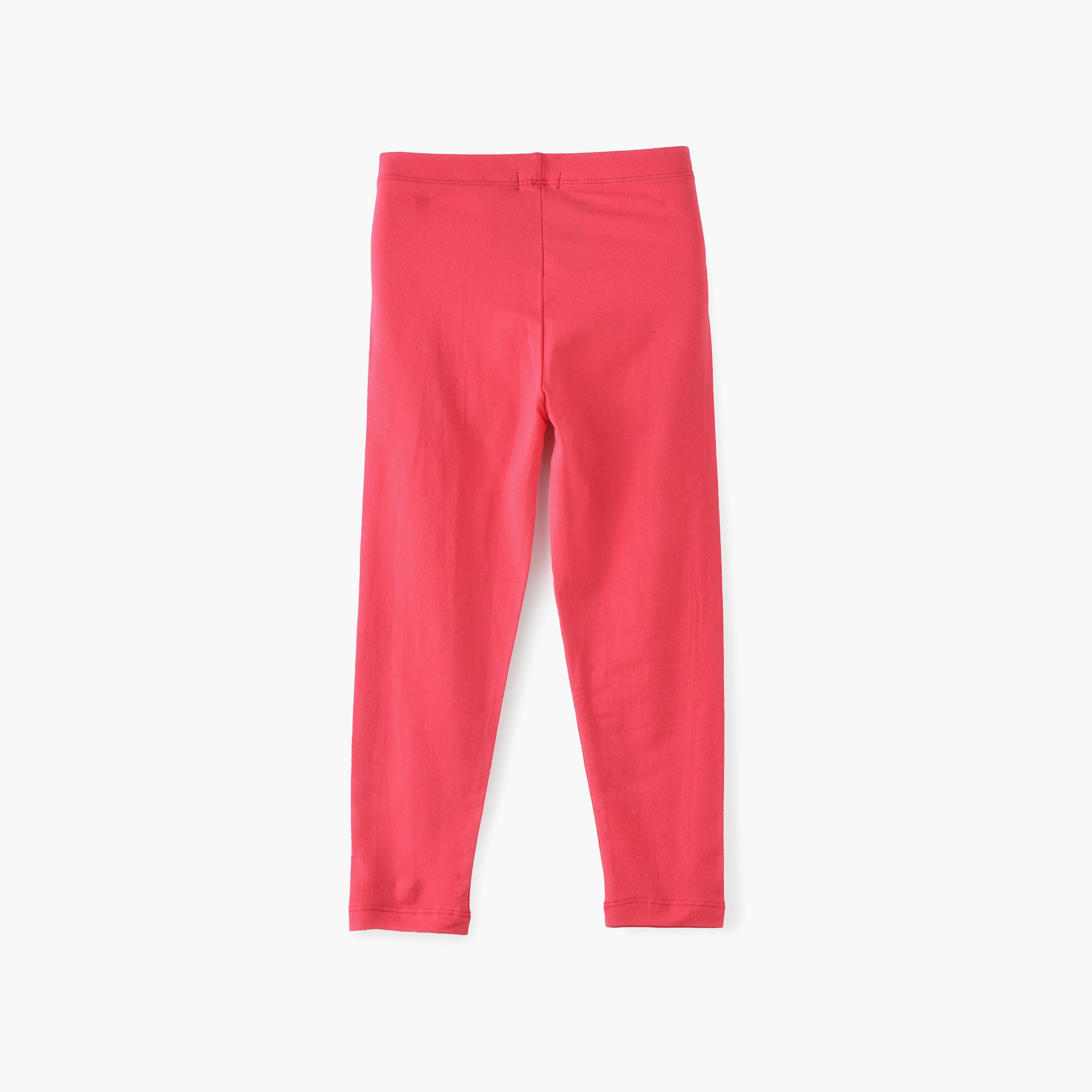 بنطال ضيق مطاطي سادة من يونيك كيدز-girls-clothing-bottoms-leggings-image-3