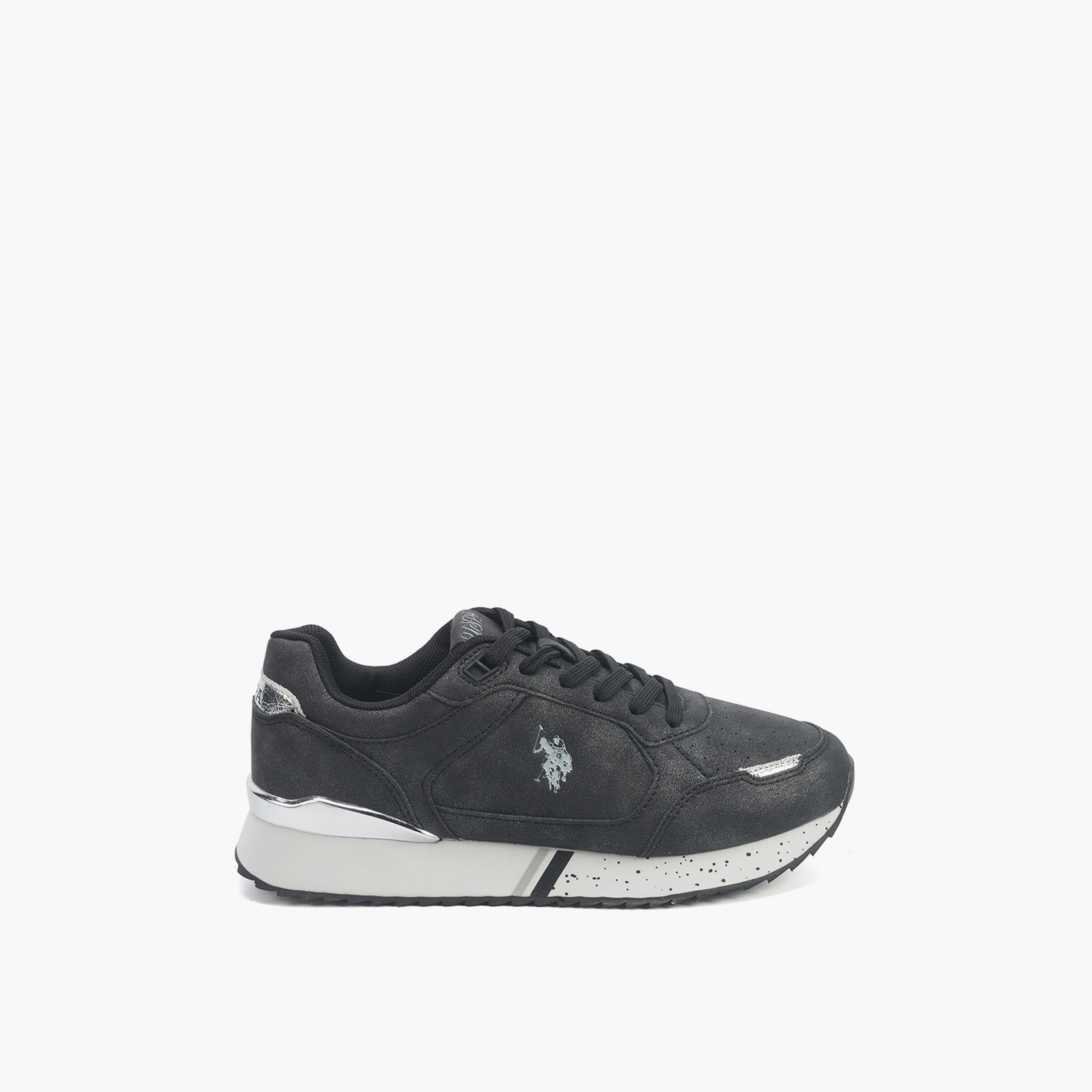 يو إس بولو أسوسييشن. - حذاء رياضي نسائي مسطح برباط بكاحل منخفض | LINE_GLB_5PR_WOMEN_OD-women-shoes-sneakers-image-3