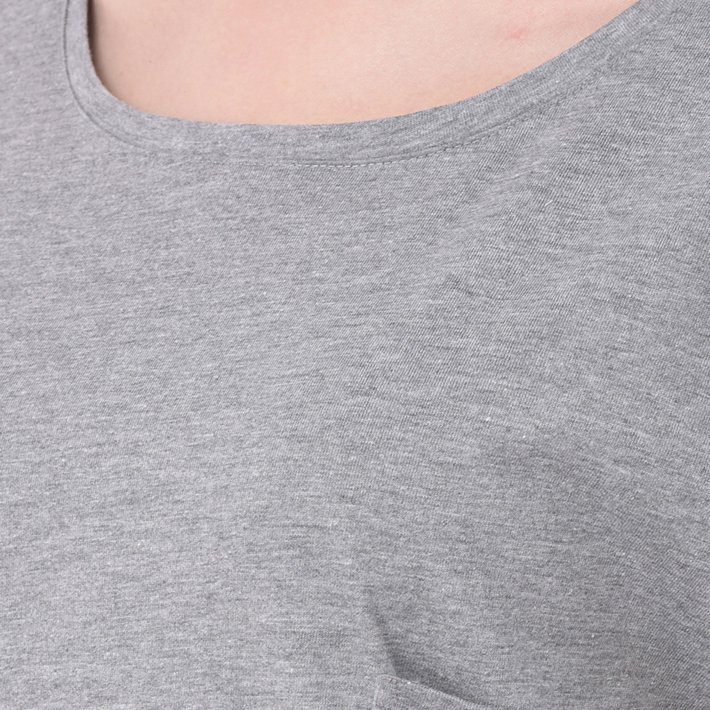 Clovia Chic Women's Basic Top & Shorts in Grey - Pure Cotton-women-clothing-nightwear-pyjamas-longsets-image-5