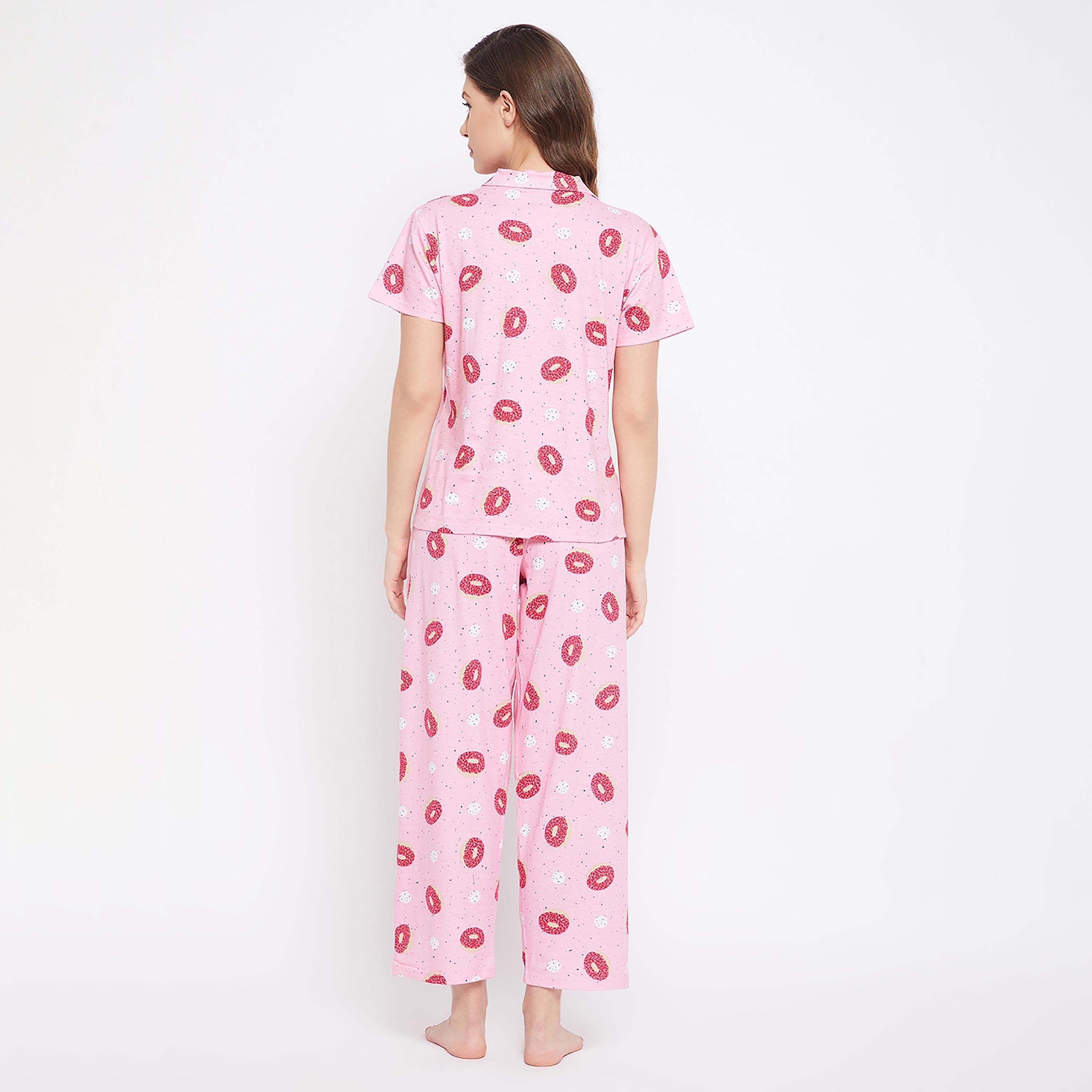 Clovia Set of Printed Collared Shirt with Pyjama-women-clothing-nightwear-pyjamas-longsets-image-6