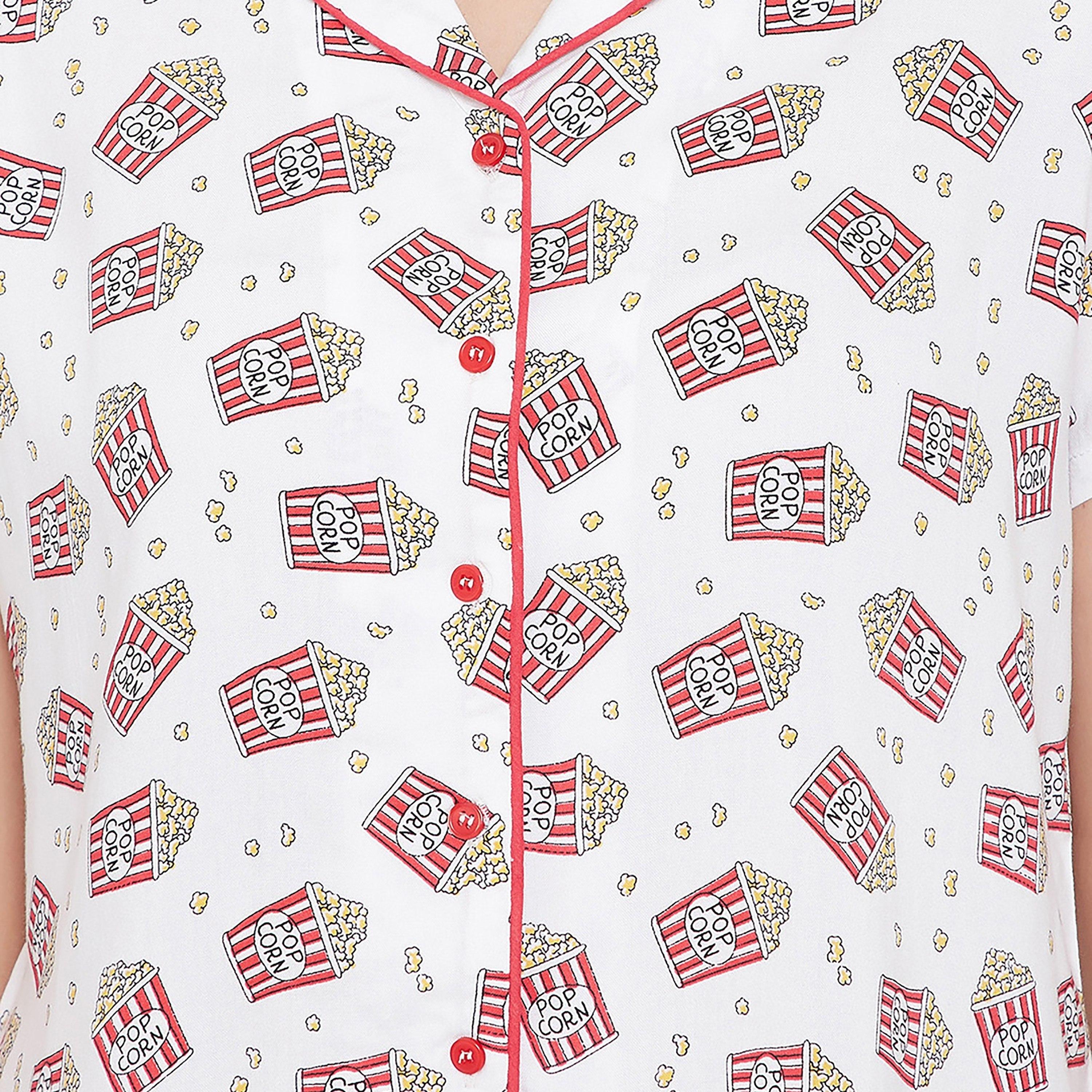 Clovia Set of Printed Collared Shirt with Shorts-women-clothing-nightwear-pyjamas-longsets-image-4