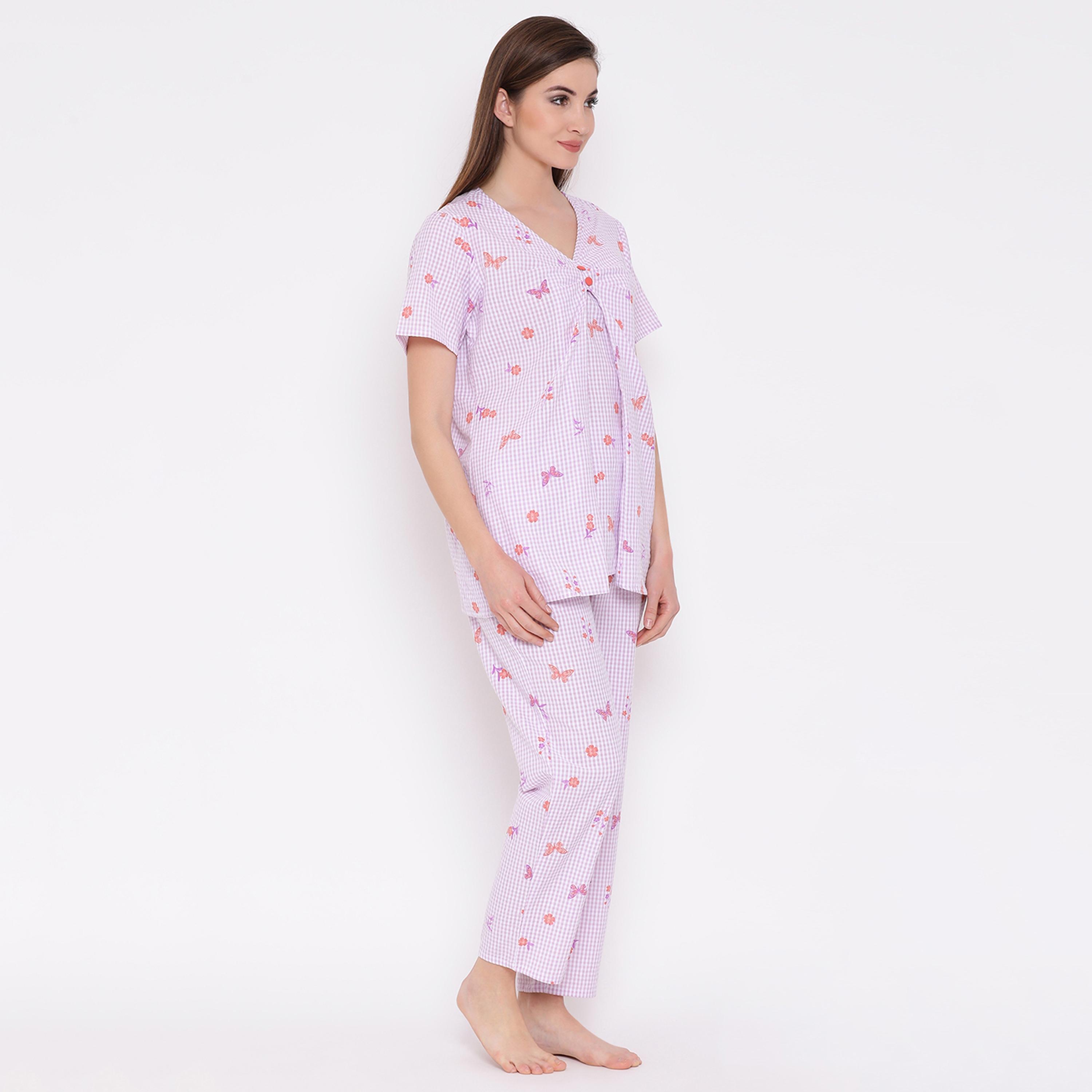 Clovia Set of Printed Maternity Top and Pyjama-women-clothing-nightwear-pyjamas-longsets-image-3