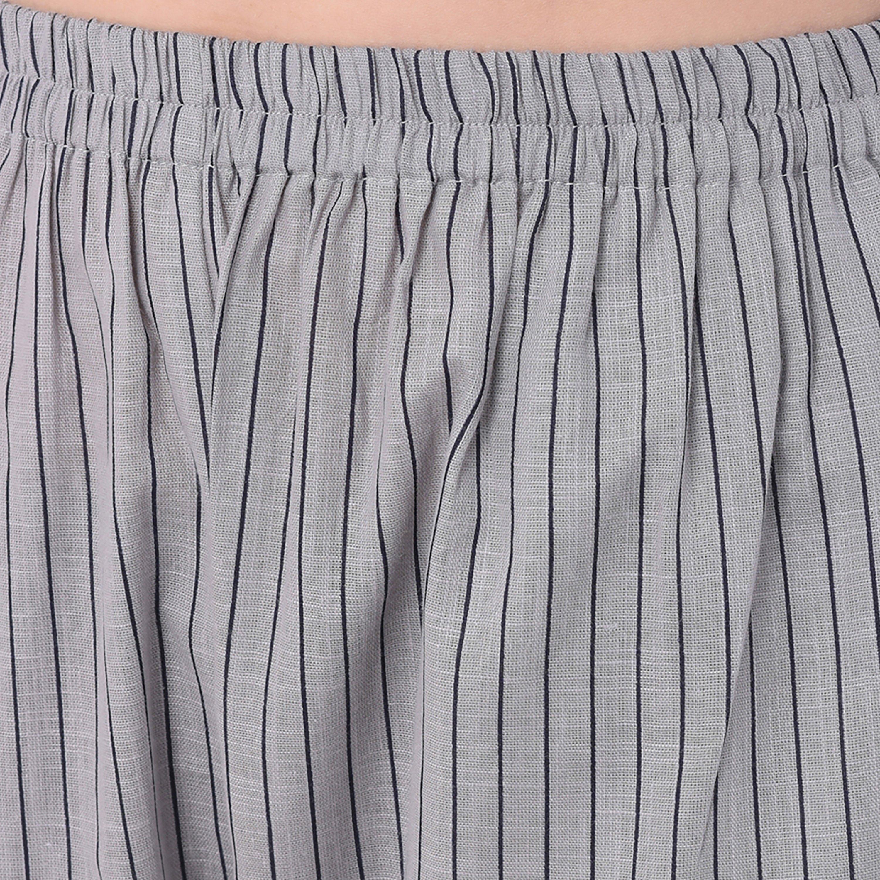 طقم قميص وبيجامة بأزرار بطبعة خطوط - ريون رمادي من كلوفيا-women-clothing-nightwear-pyjamas-longsets-image-6