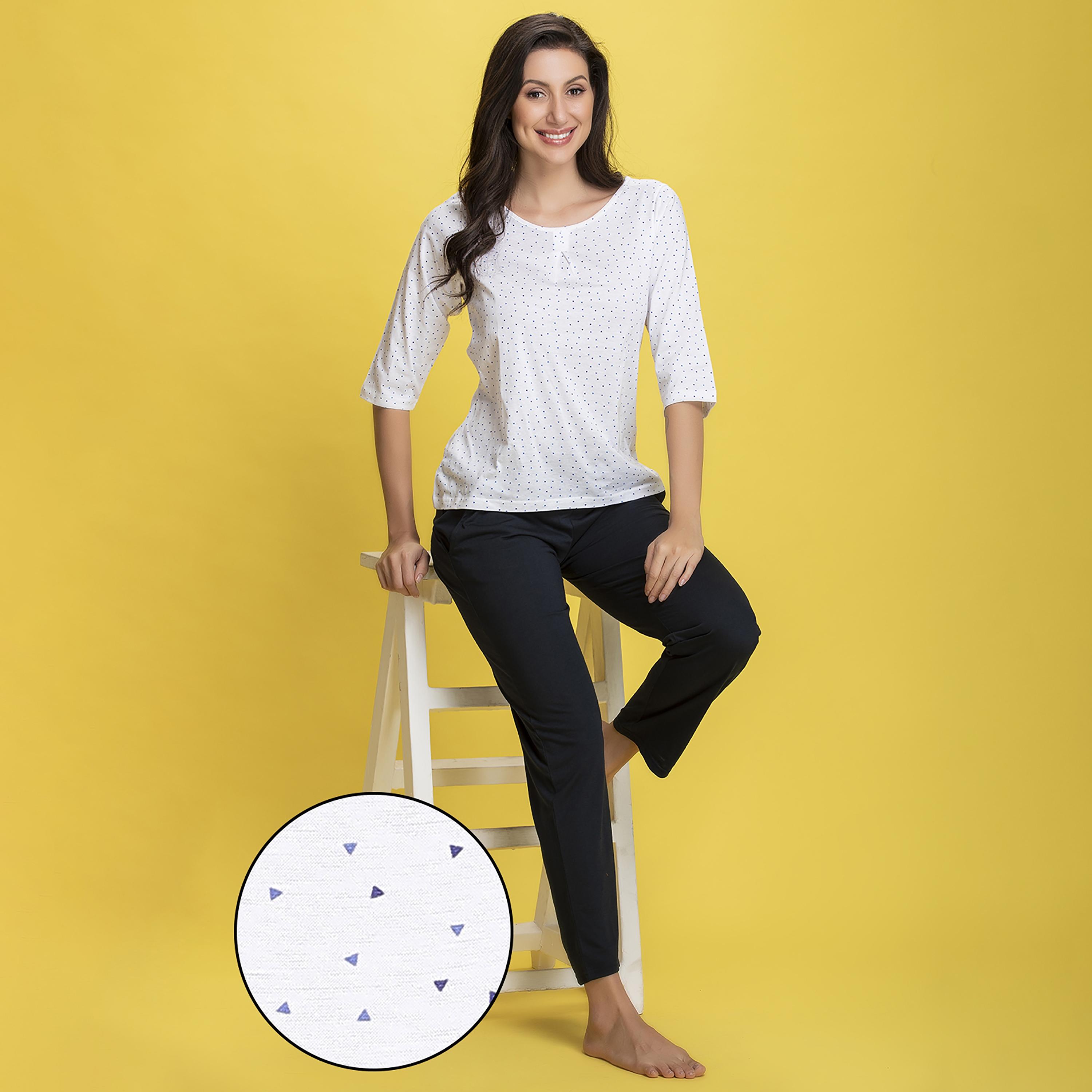 Clovia Set of Printed Round Neck Top with Pyjama-women-clothing-nightwear-pyjamas-longsets-image-1