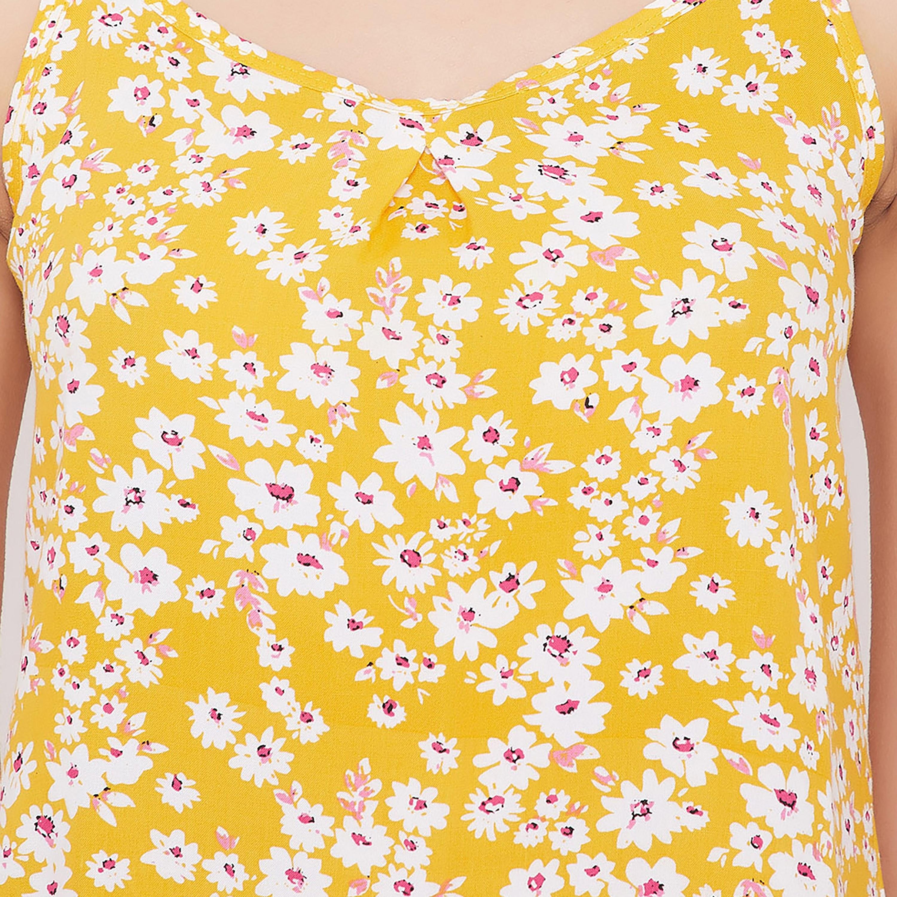 Clovia Set of Floral Cami Top with Shorts-women-clothing-nightwear-pyjamas-longsets-image-4