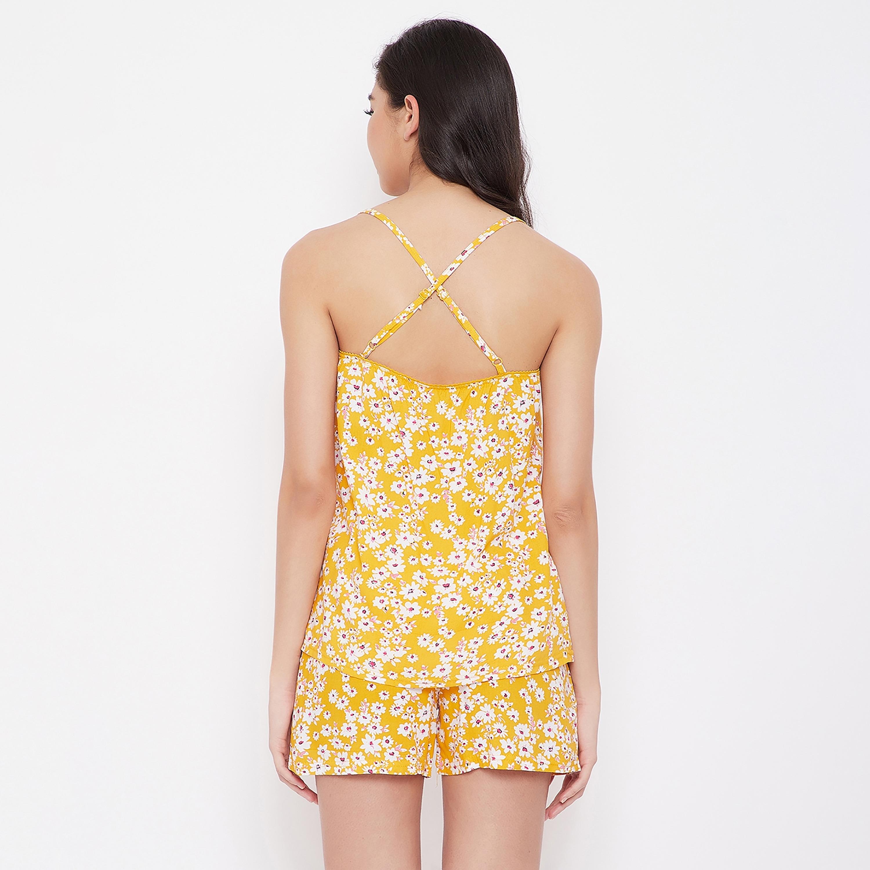 Clovia Set of Floral Cami Top with Shorts-women-clothing-nightwear-pyjamas-longsets-image-5