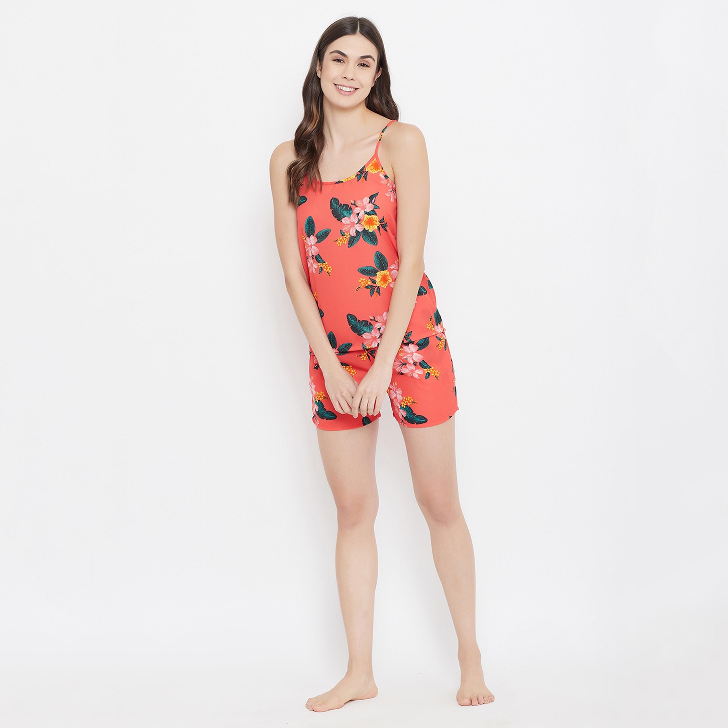 Clovia Set of Animal Print Cami Top with Shorts-women-clothing-nightwear-pyjamas-longsets-image-3