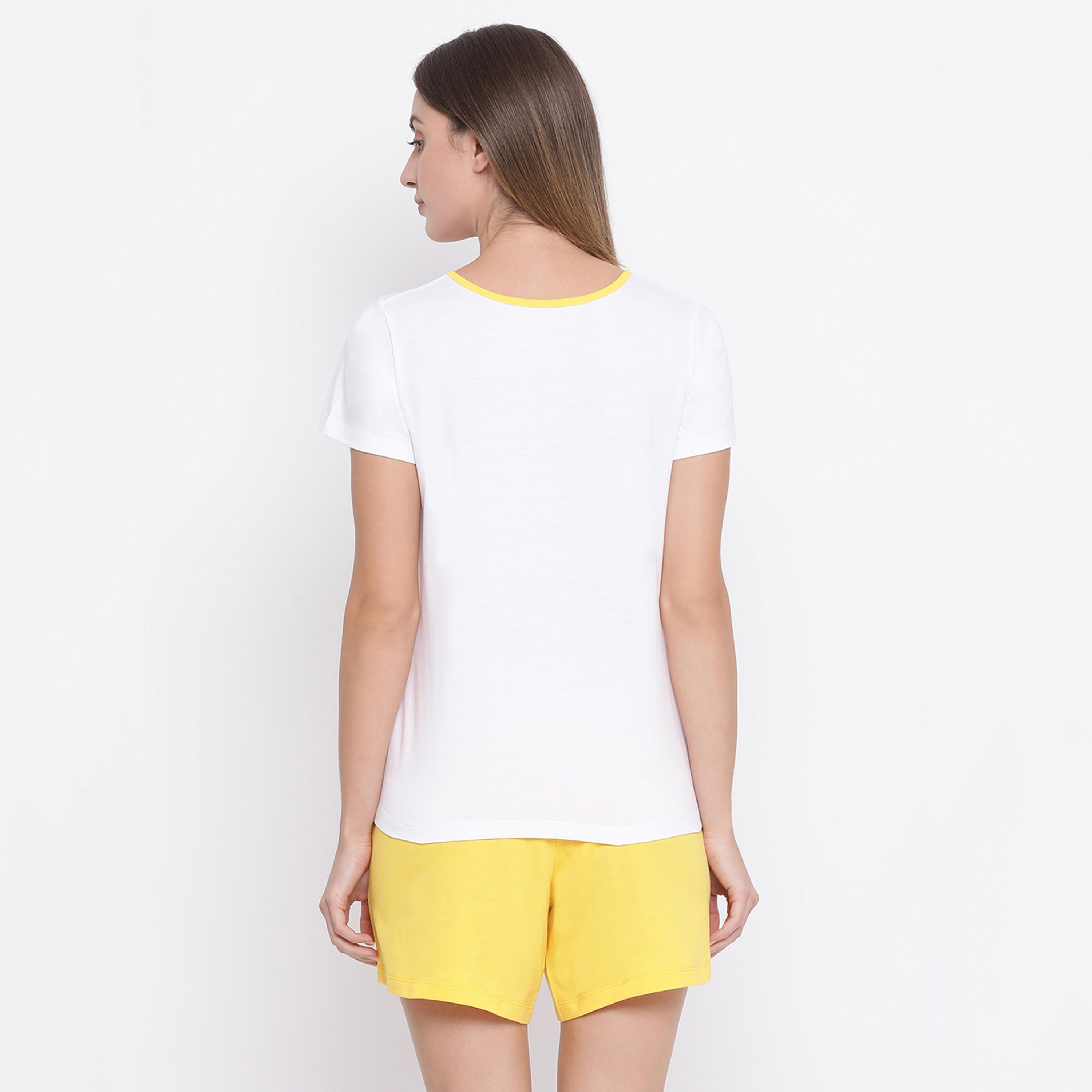 Clovia Set of Printed Round Neck T-Shirt with Shorts-women-clothing-nightwear-pyjamas-longsets-image-5