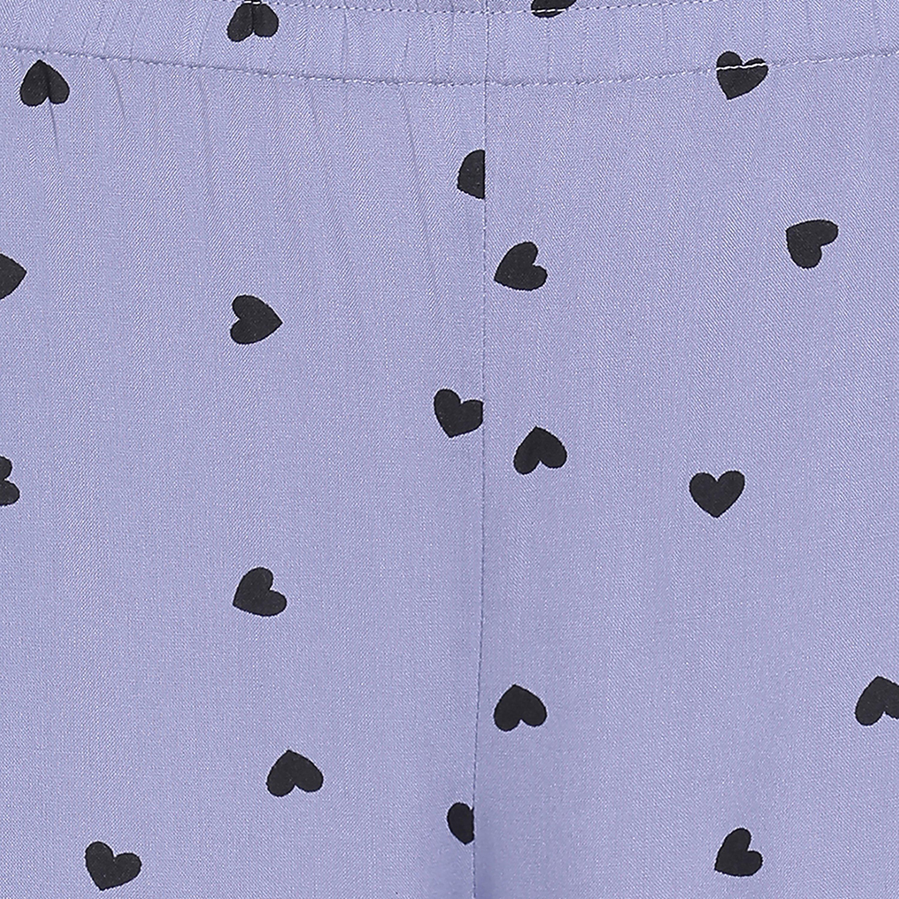 Clovia Heart Print Women's Top & Pyjama in Lavender - Rayon-women-clothing-nightwear-pyjamas-longsets-image-6