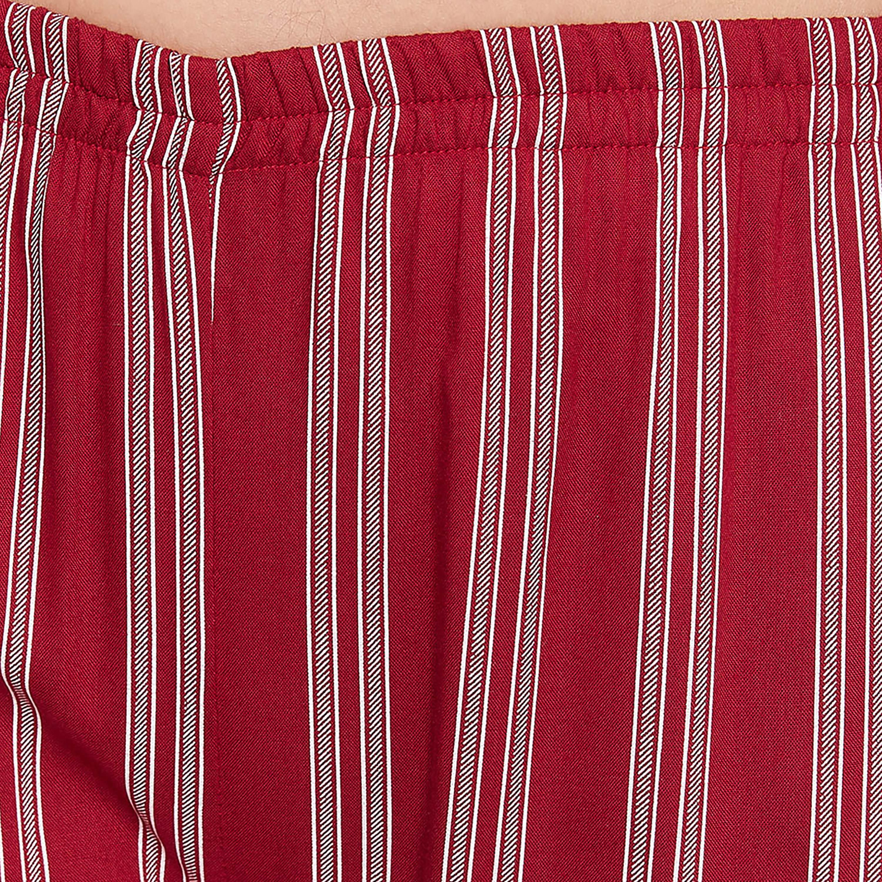 طقم 3 قطع توب، بيجامة وروب - ريون ماروني من كلوفيا-women-clothing-nightwear-pyjamas-longsets-image-2