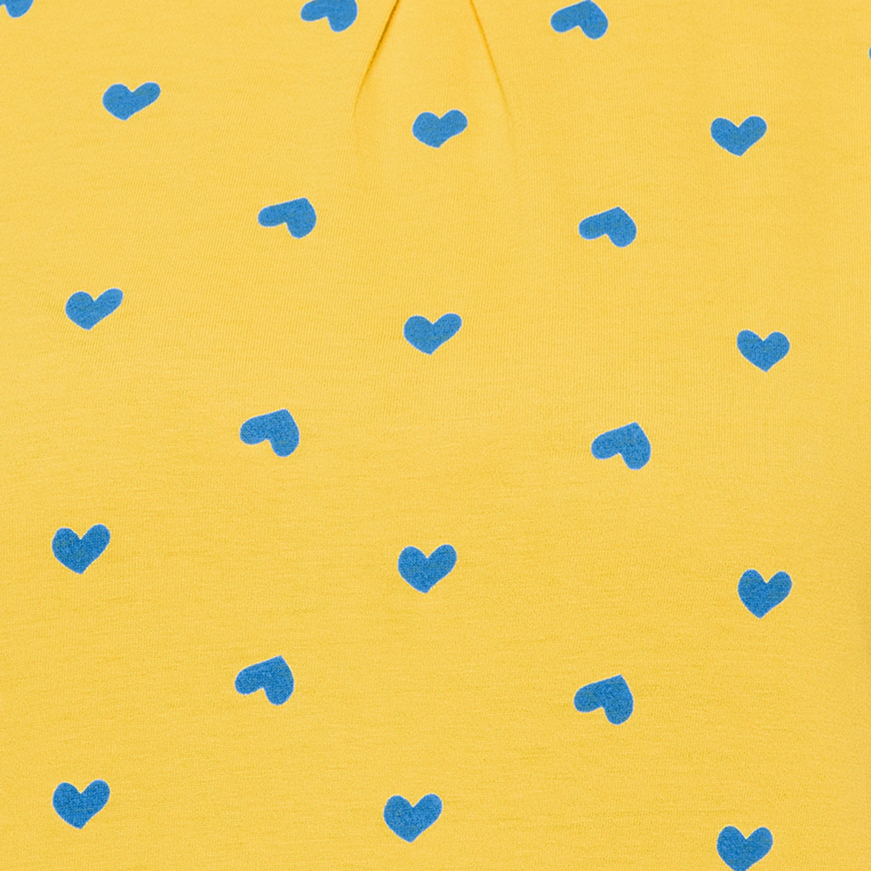 Clovia Heart Print Women's Top & Pyjama Set in Yellow - Pure Cotton-women-clothing-nightwear-pyjamas-longsets-image-5