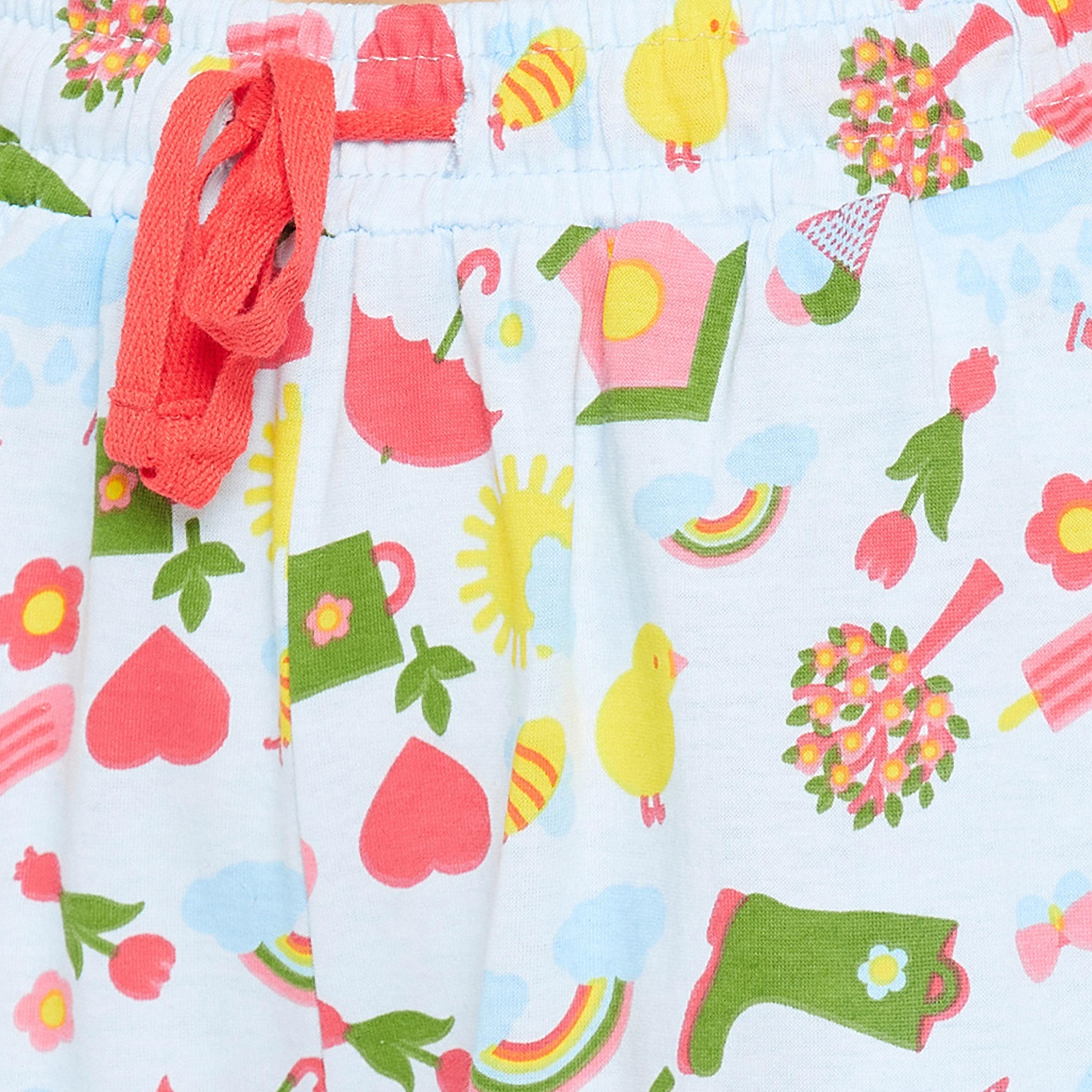 كلوفيا شيك بيسك بلوزة نسائية وطباعة مي شورت بريتي باللون الوردي السلمون - 100٪ قطن-women-clothing-nightwear-pyjamas-longsets-image-6