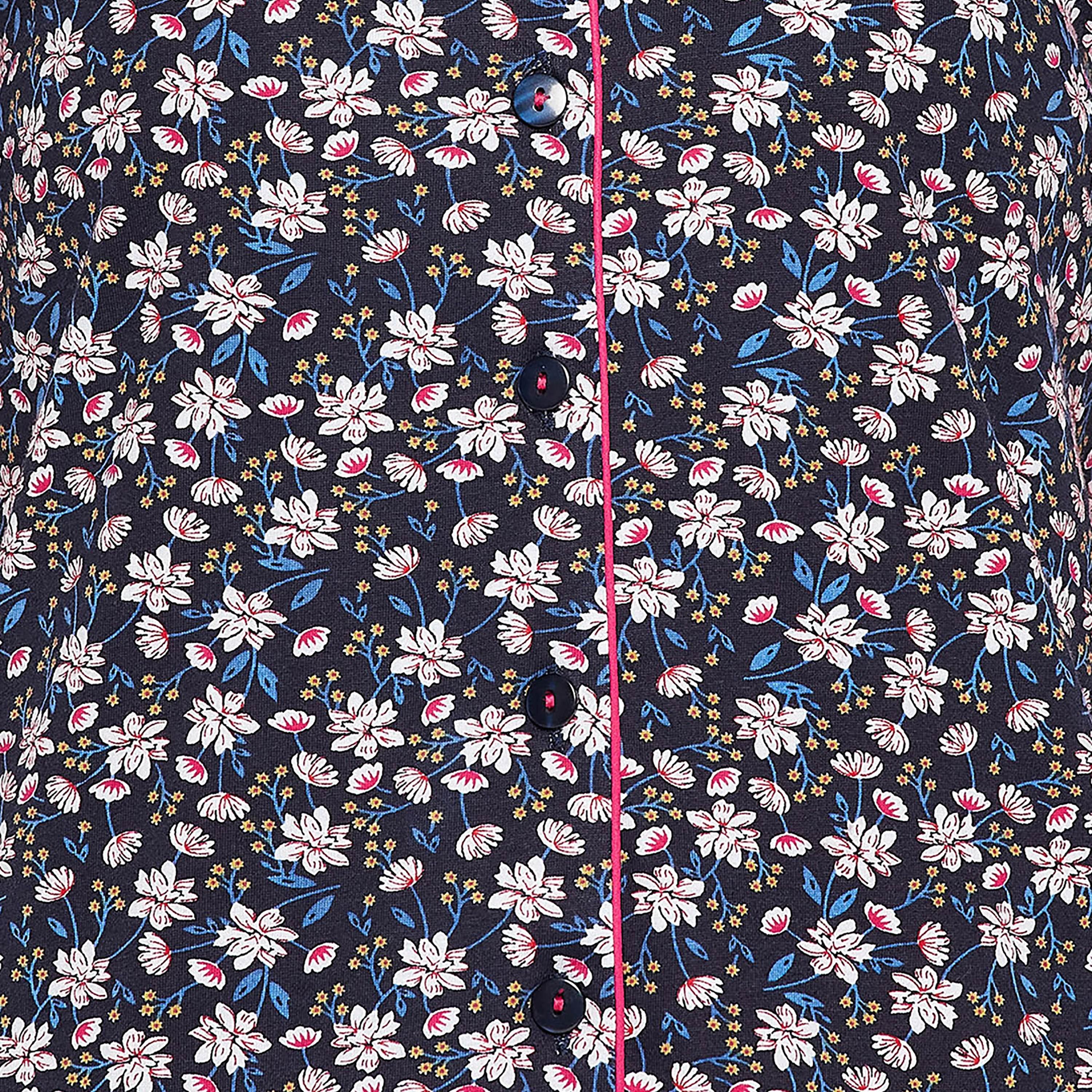 طقم قميص وبيجامة بأزرار "بريتي فلورالز" - 100% قطن كحلي من كلوفيا-women-clothing-nightwear-pyjamas-longsets-image-5