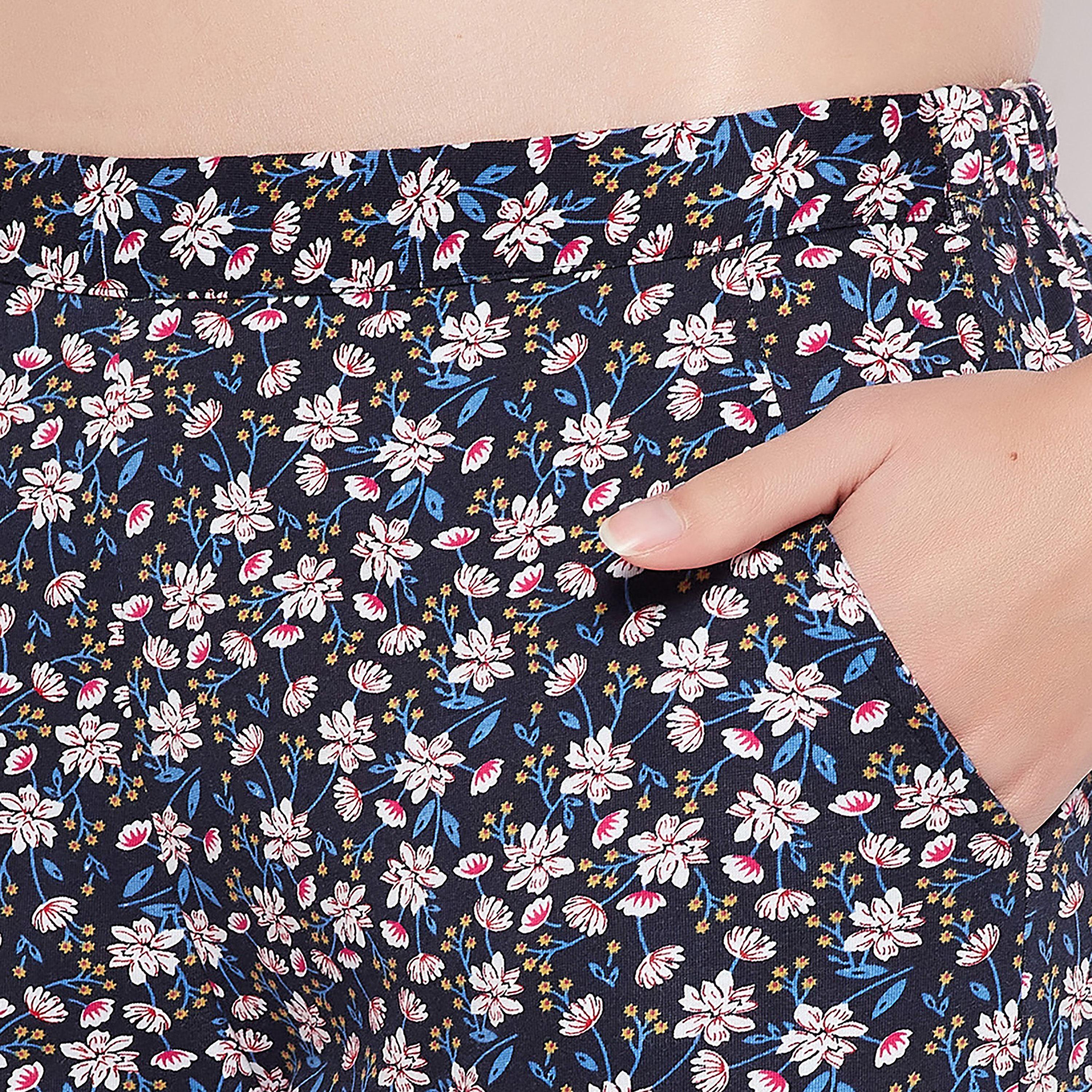 طقم قميص وبيجامة بأزرار "بريتي فلورالز" - 100% قطن كحلي من كلوفيا-women-clothing-nightwear-pyjamas-longsets-image-6