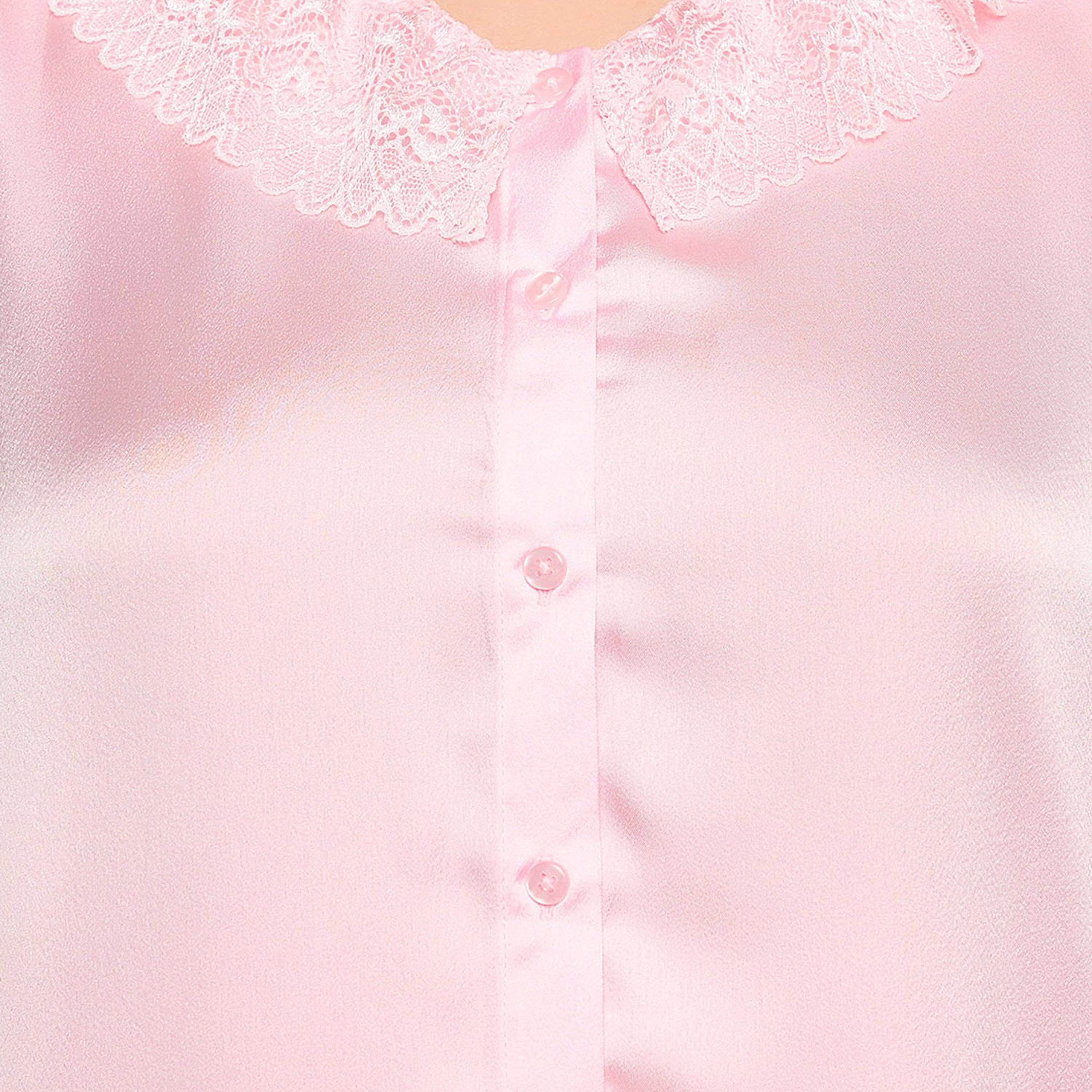 Clovia Chic Basic Women's Top & Pyjama Set in Light Pink - Satin-women-clothing-nightwear-pyjamas-longsets-image-5