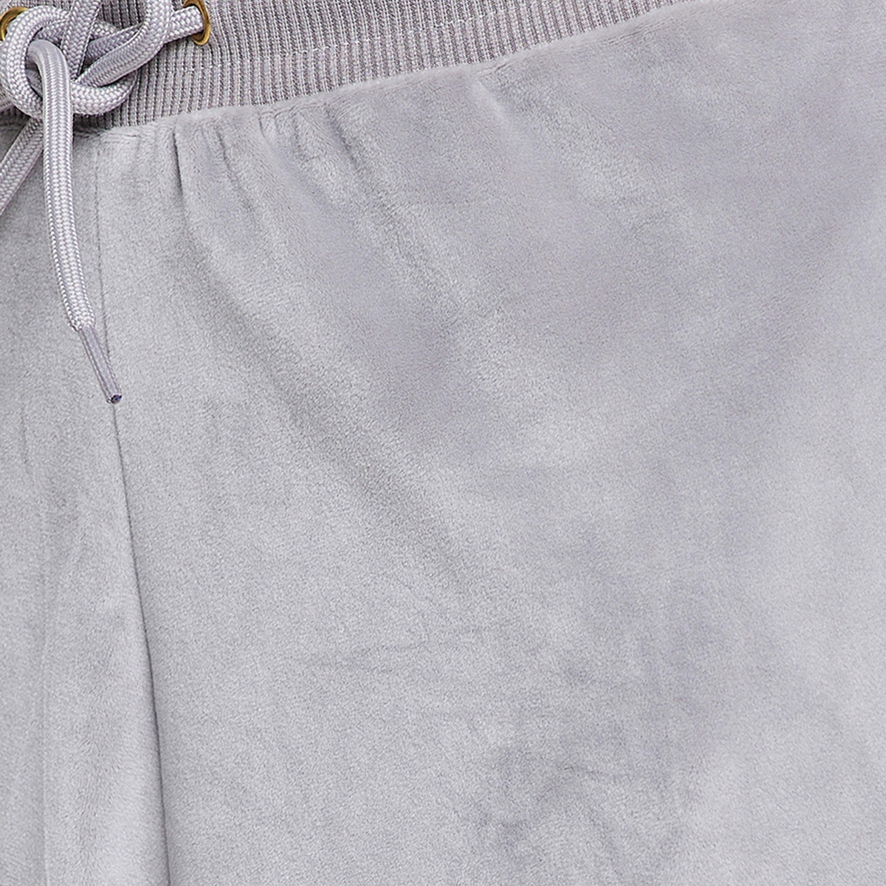 Clovia Chic Basic Women's Sweatshirt & Pyjama Set in Light Grey - Velour-women-clothing-nightwear-pyjamas-longsets-image-5