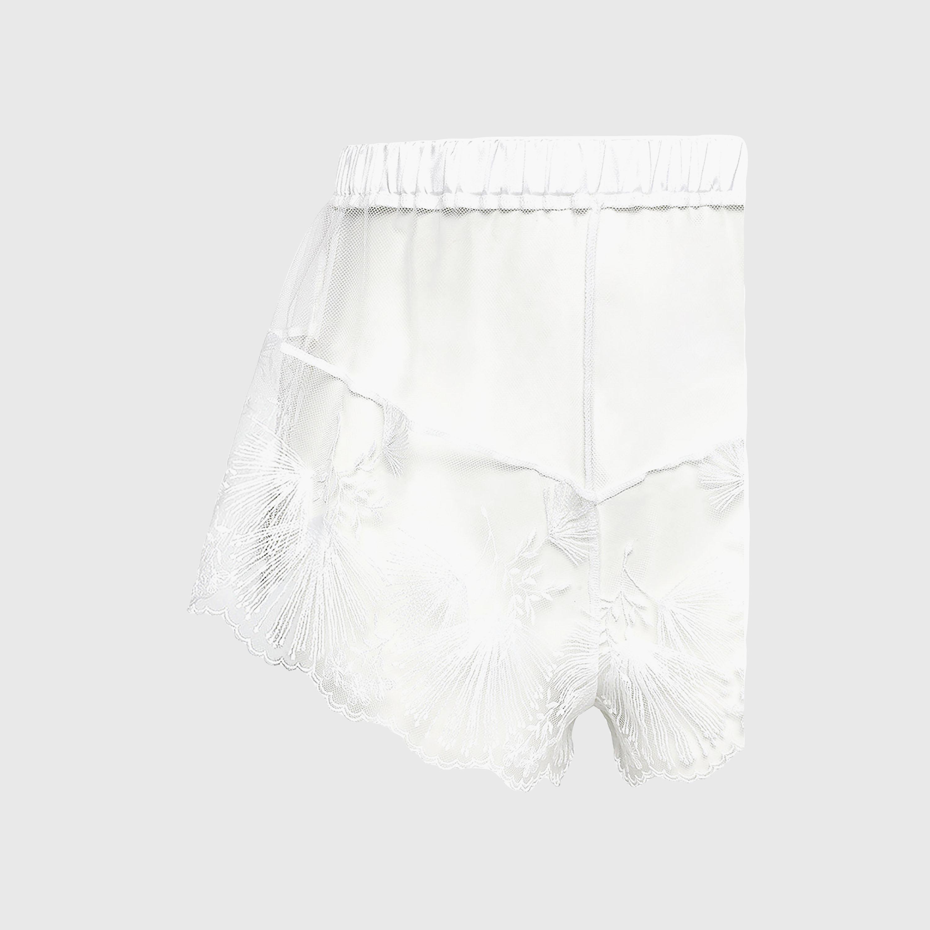 Isla & Evie Lace High-Rise Elasticated Women's Lounge Shorts-women-clothing-nightwear-pyjamas-bottoms-image-2