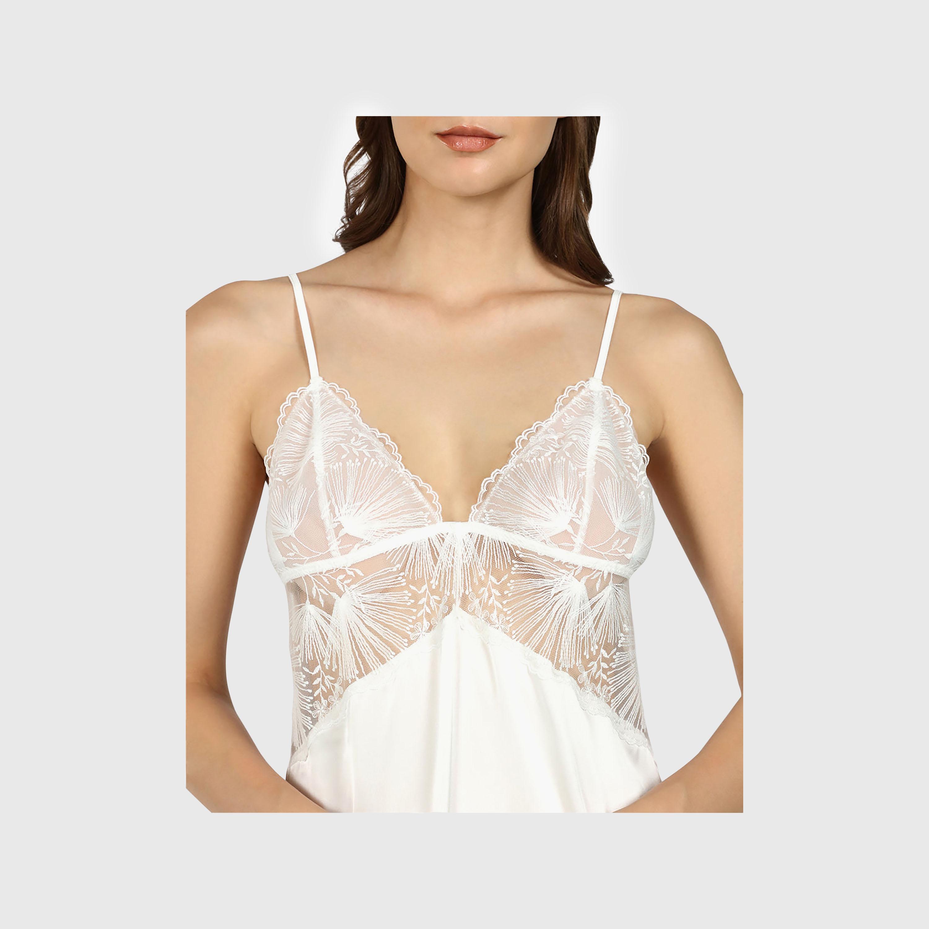 فستان داخلي نسائي من الدانتيل بحمالات وبلا أكمام من إيسلا اند إيفي-women-clothing-nightwear-nighties-image-2